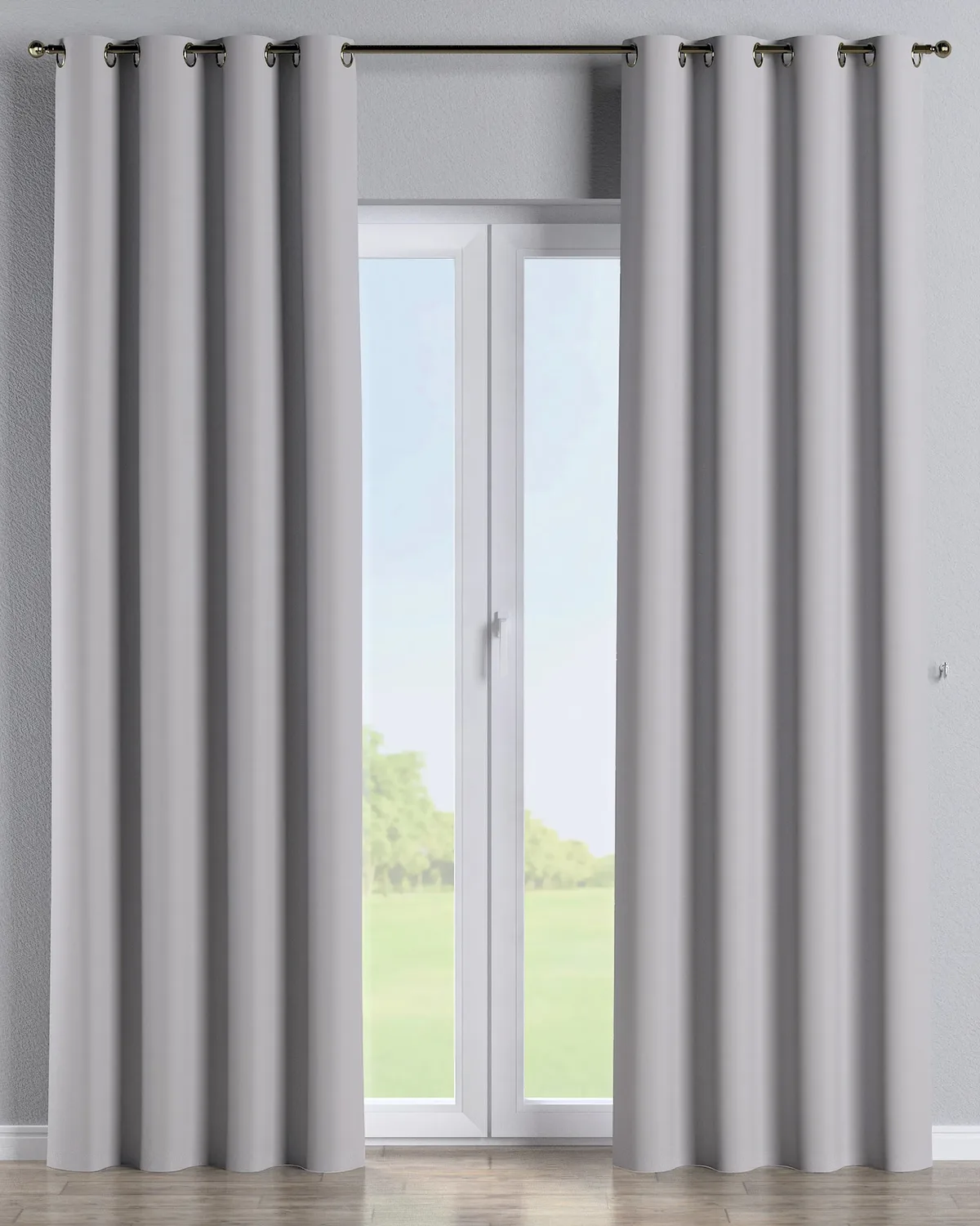Ösenschal Farbe grau Stoff verdunkelnd von Dekoria – Produktfoto