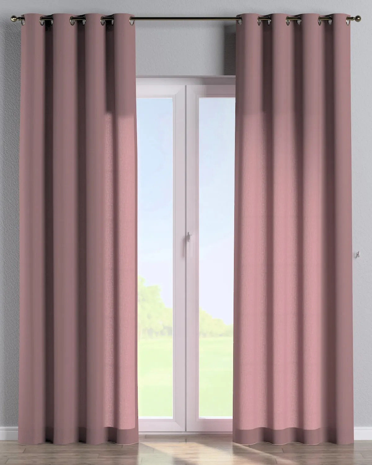 Ösenschal Farbe rosa Stoff halbtransparent, strukturiert, aus leinen de Dekoria – photo du produit