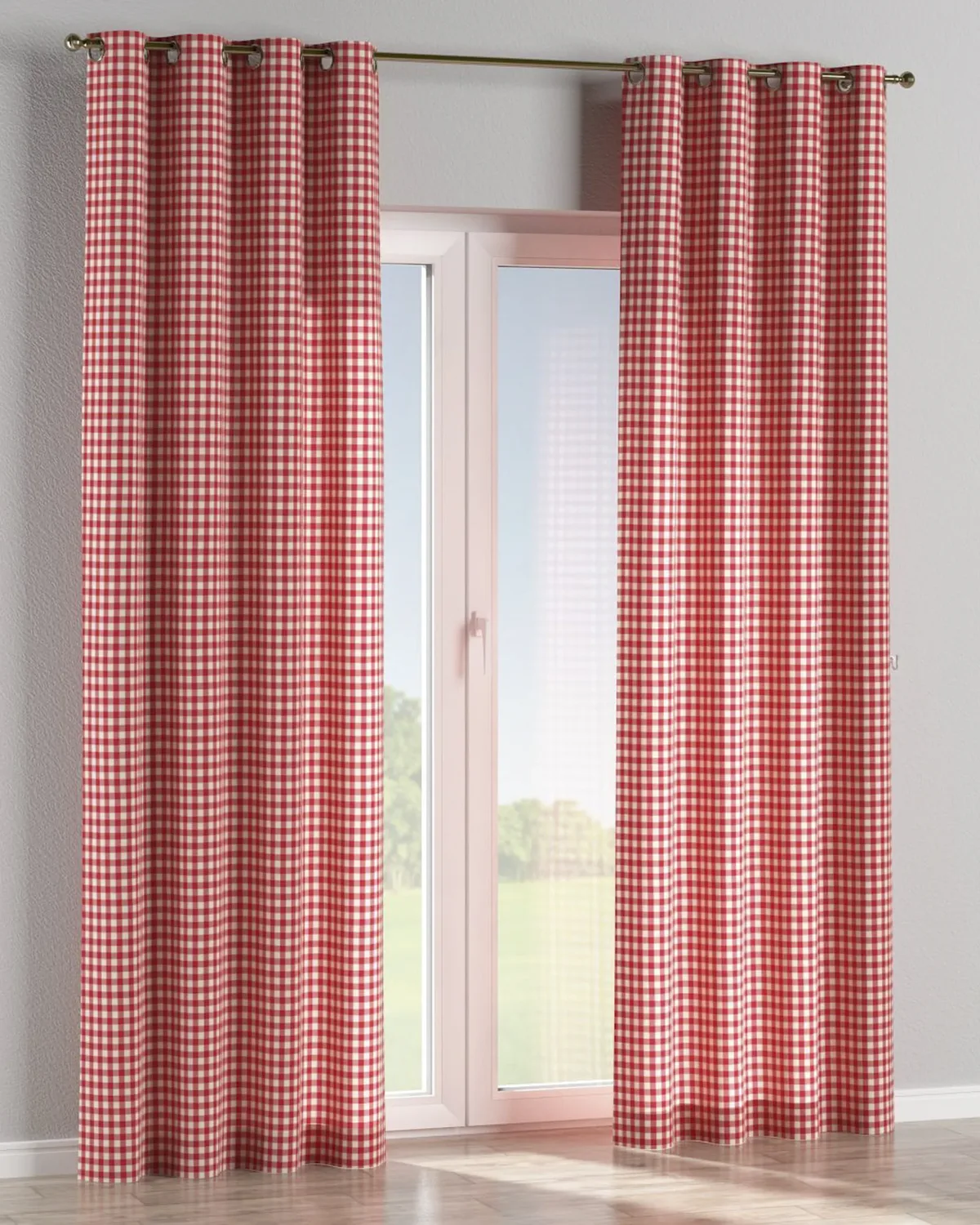Ösenschal Farbe rot Stoff gemustert de Dekoria – photo du produit