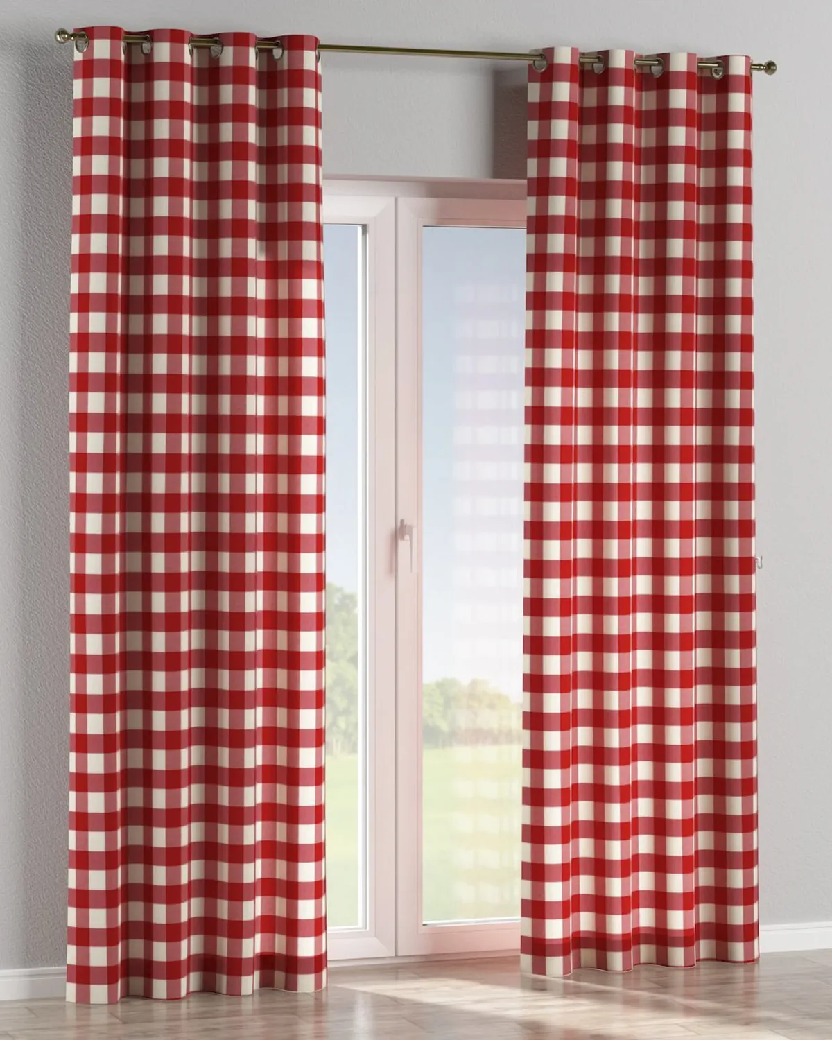 Ösenschal Farbe rot Stoff gemustert de Dekoria – photo du produit