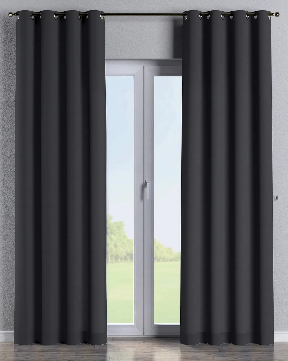 Ösenschal Farbe schwarz von Dekoria – Produktfoto