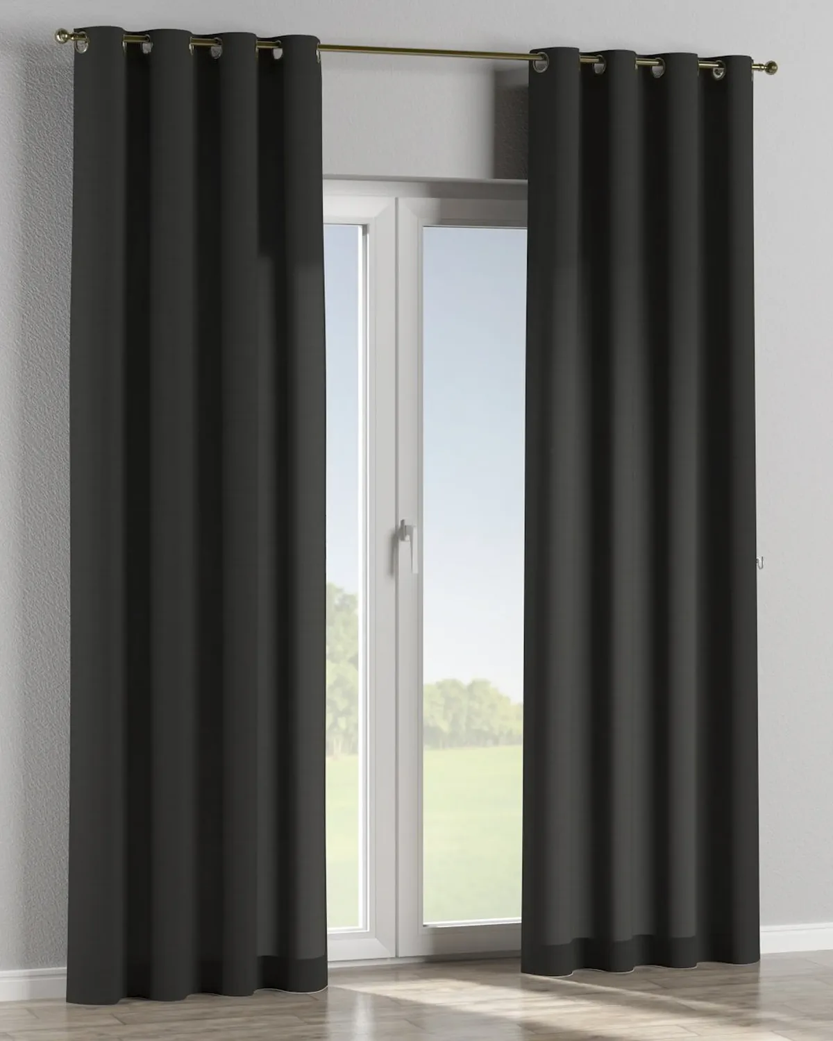 Ösenschal Farbe schwarz von Dekoria – Produktfoto