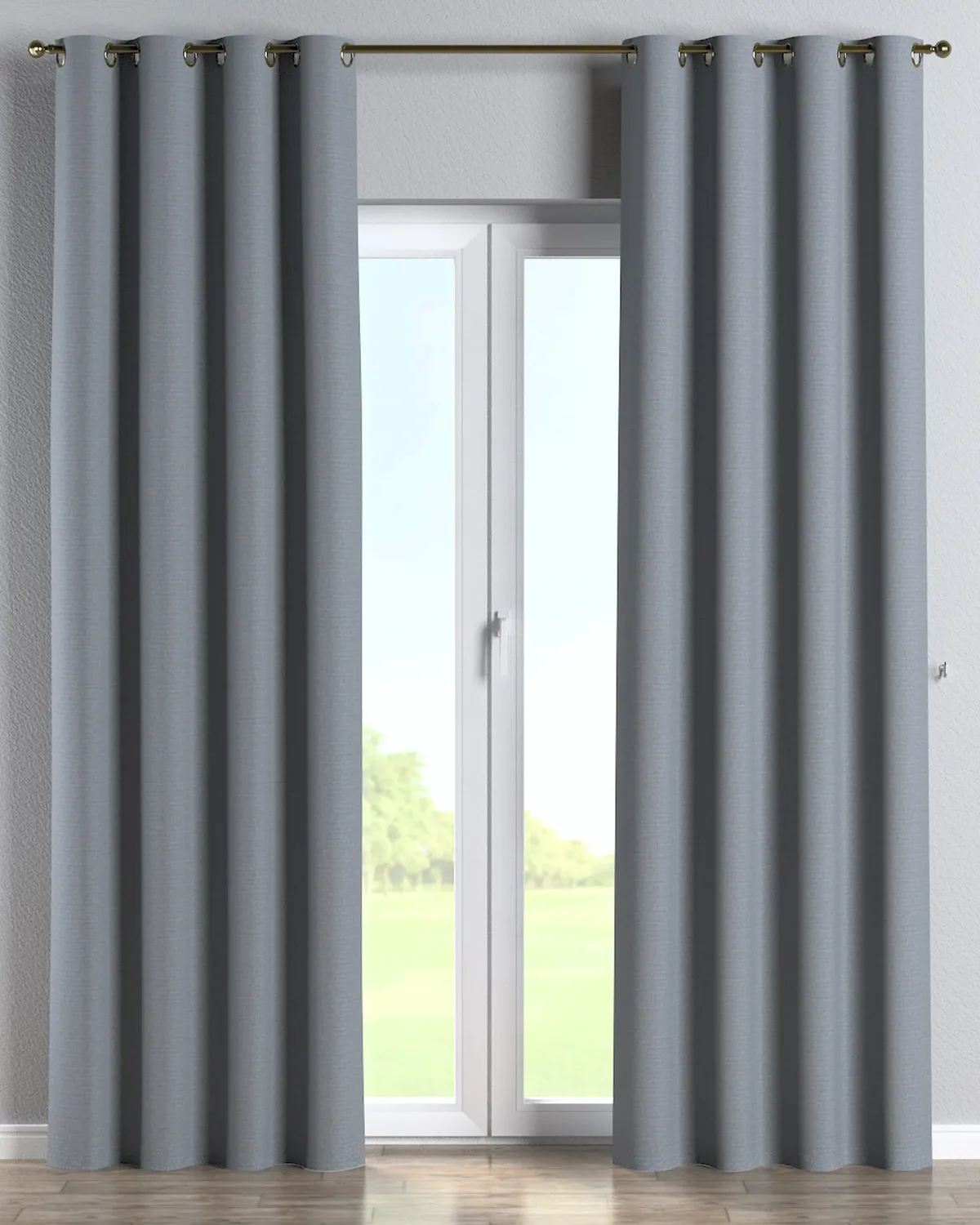 Ösenschal Farbe schwarz Stoff outdoor, strukturiert de Dekoria – photo du produit