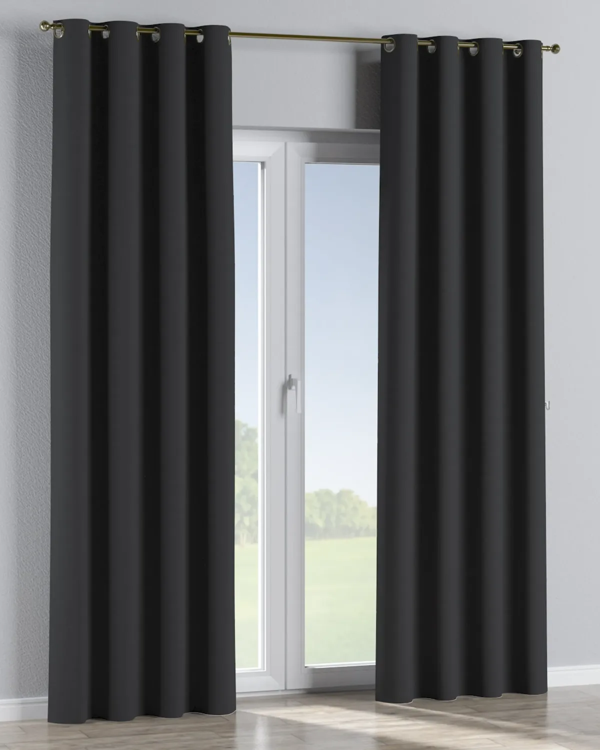 Ösenschal Farbe schwarz Stoff verdunkelnd de Dekoria – photo du produit