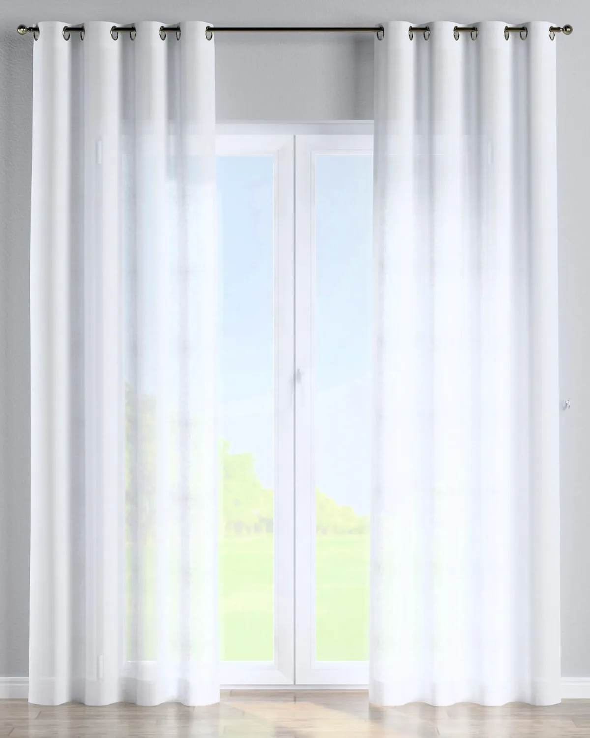 Ösenschal Farbe weiß Stoff halbtransparent, strukturiert von Dekoria – Produktfoto