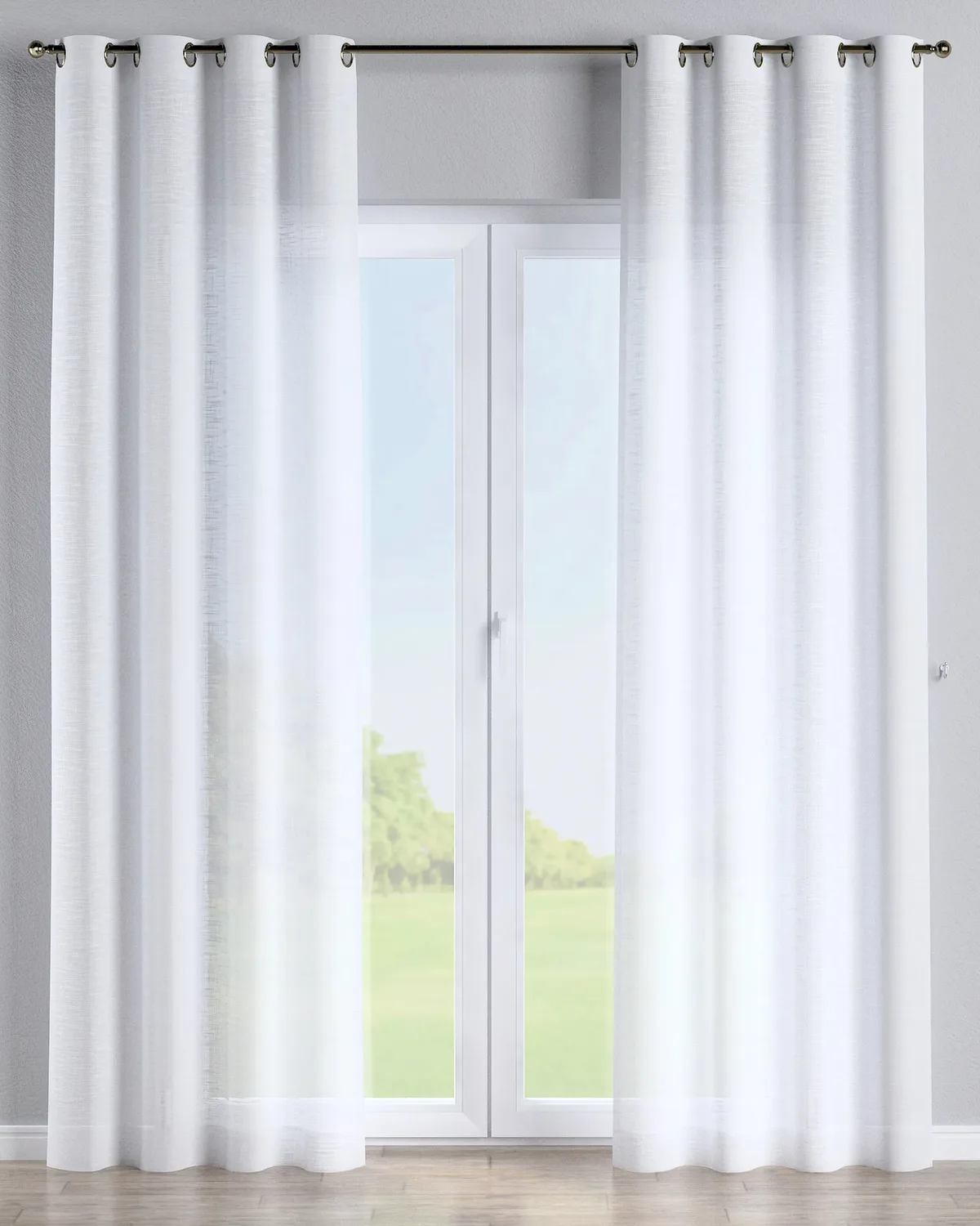 Ösenschal Farbe weiß Stoff halbtransparent, strukturiert de Dekoria – photo du produit
