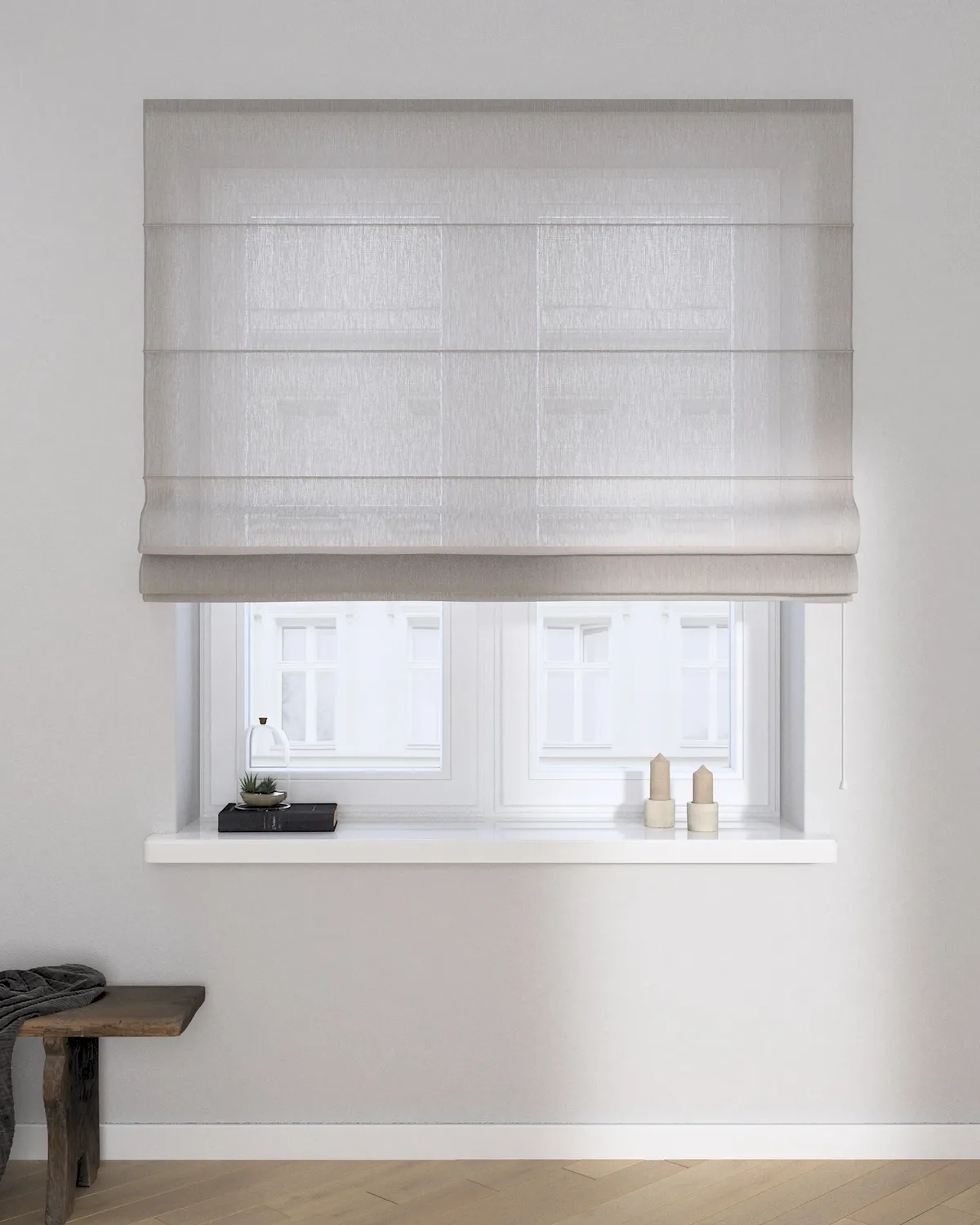 Raffrollo Capri Farbe beige Stoff halbtransparent, strukturiert de Dekoria – photo du produit