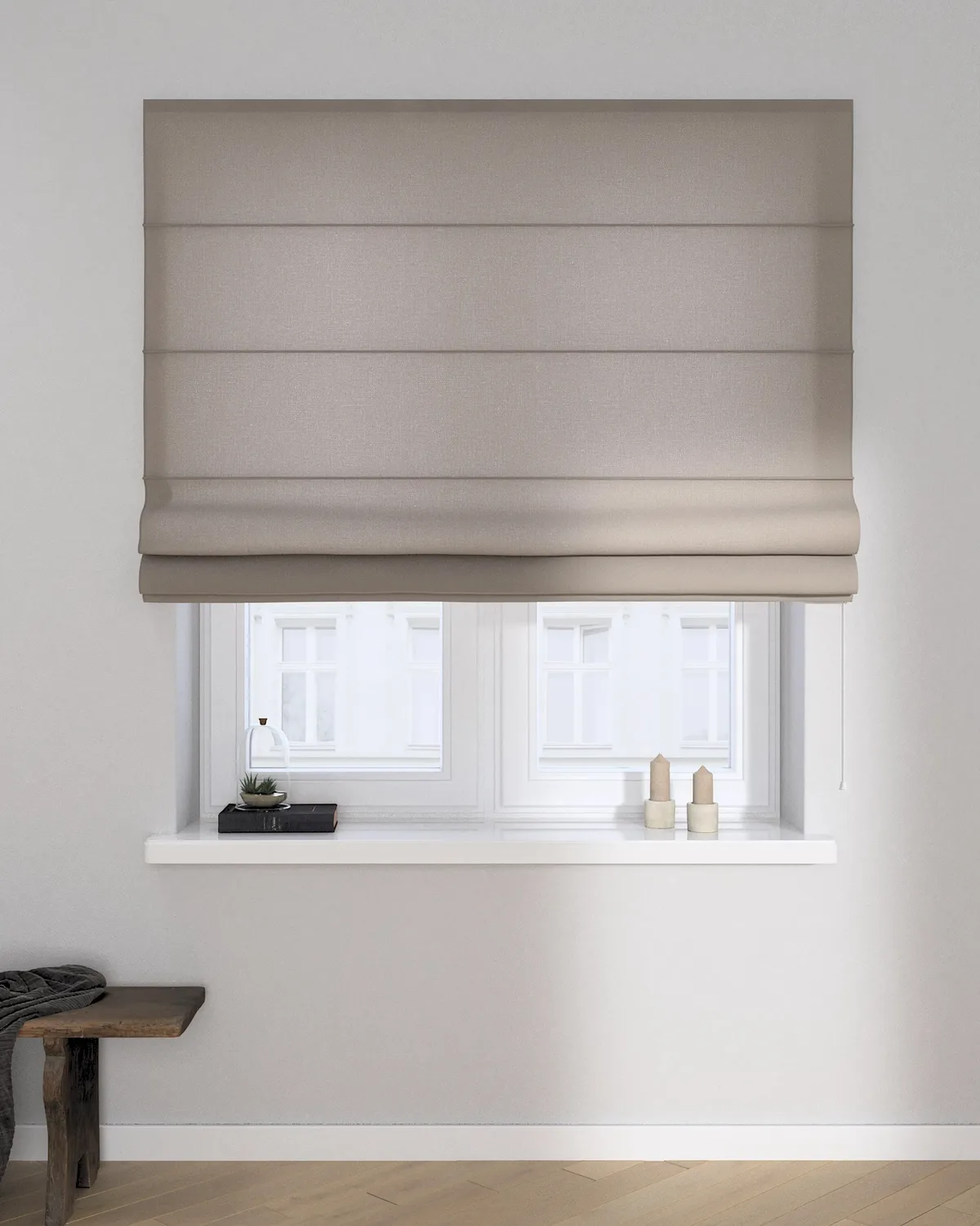 Raffrollo Capri Farbe beige Stoff halbtransparent, strukturiert, aus leinen de Dekoria – photo du produit