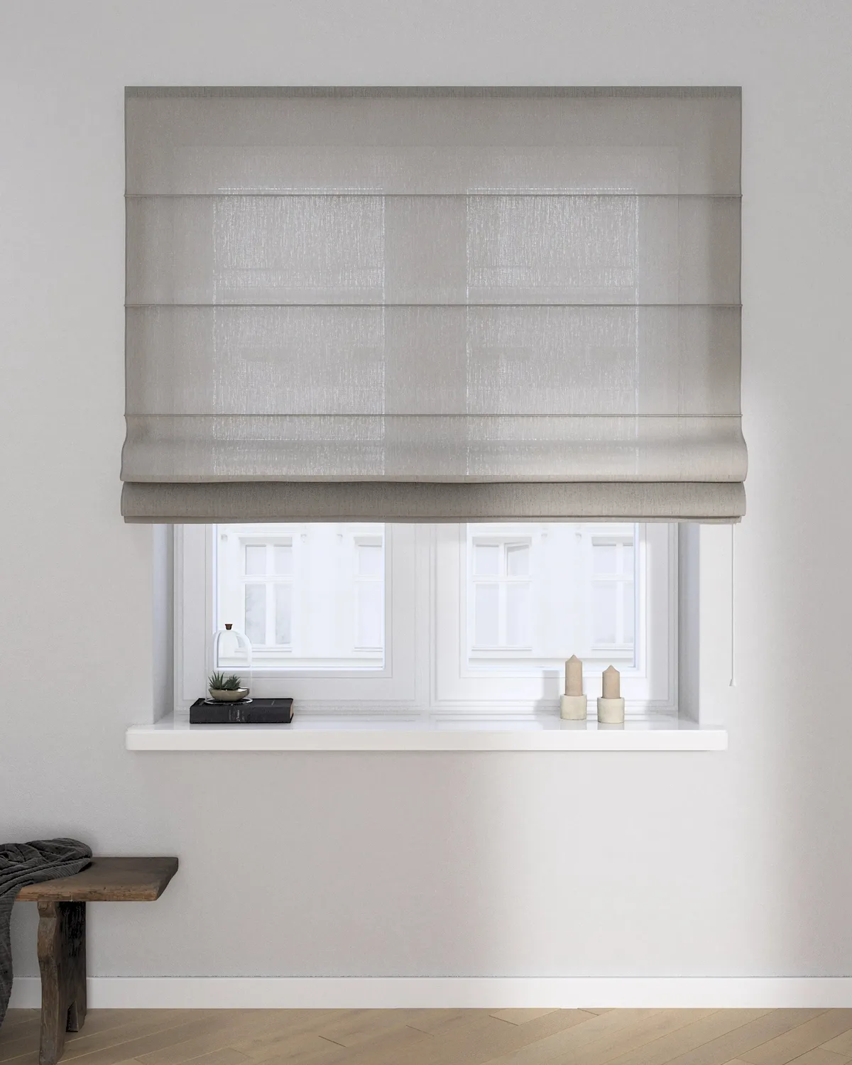 Raffrollo Capri Farbe beige Stoff halbtransparent, strukturiert de Dekoria – photo du produit