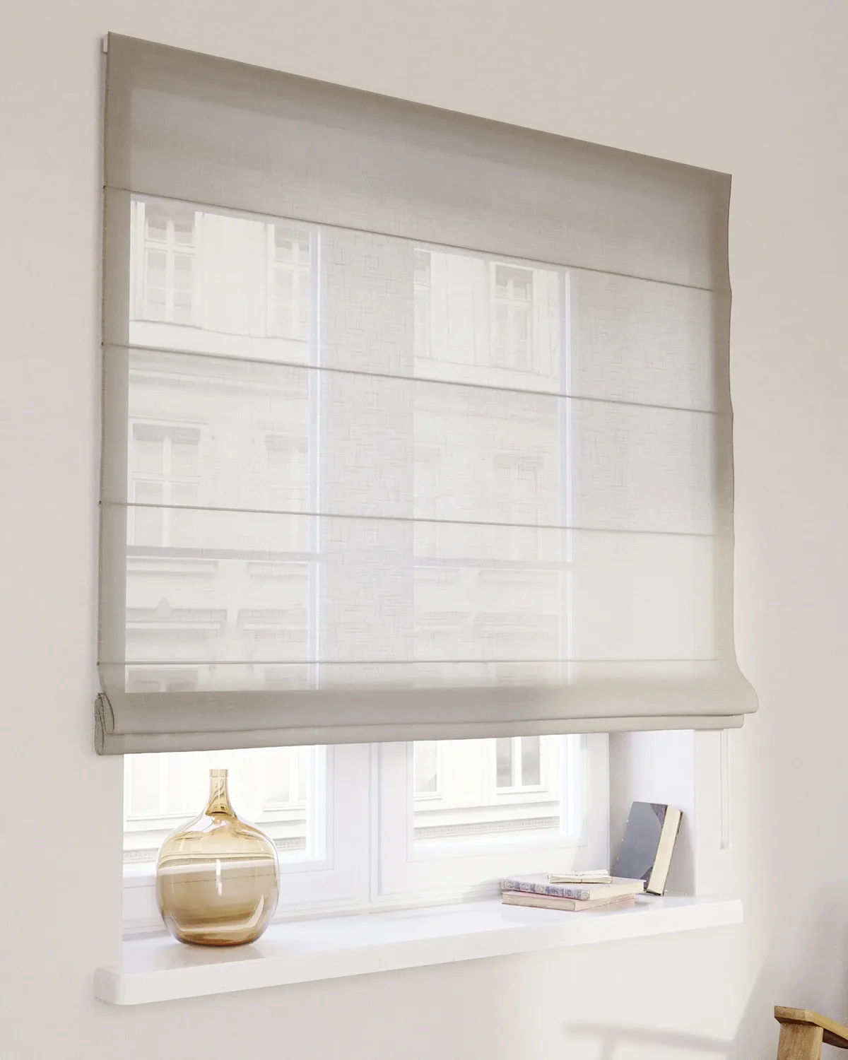 Raffrollo Capri Farbe beige Stoff halbtransparent, strukturiert van Dekoria – productfoto