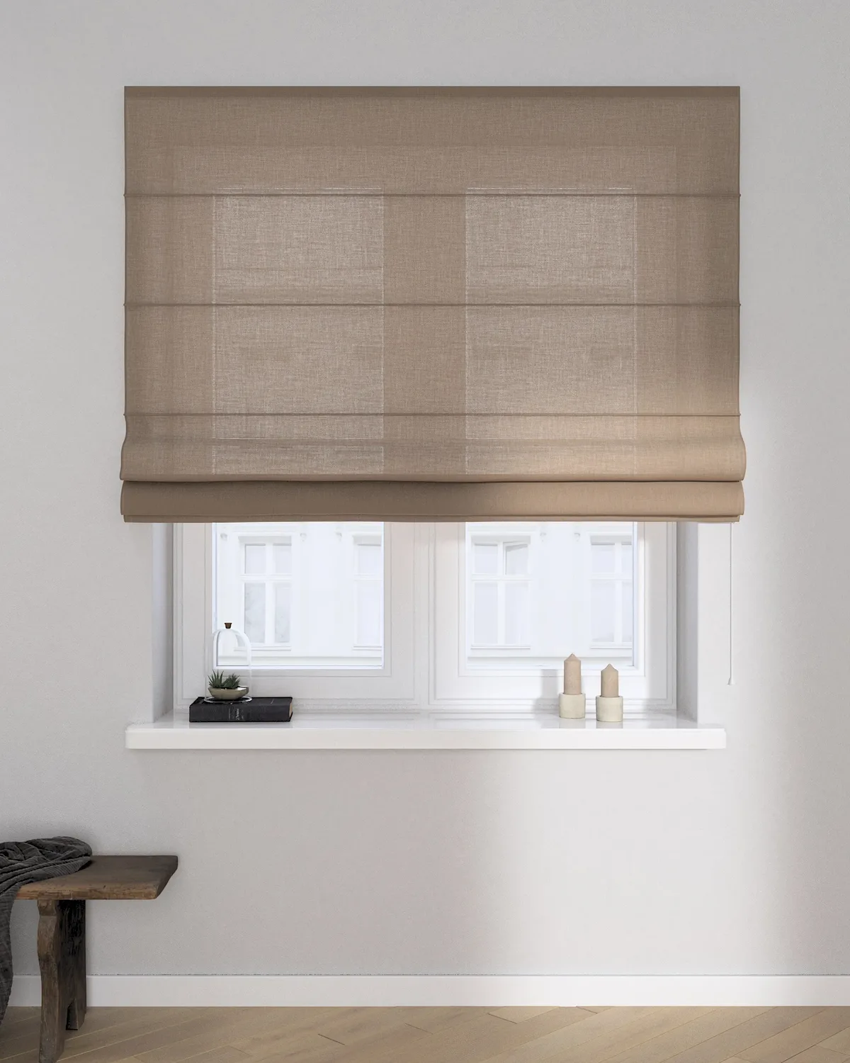 Raffrollo Capri Farbe beige Stoff strukturiert de Dekoria – photo du produit