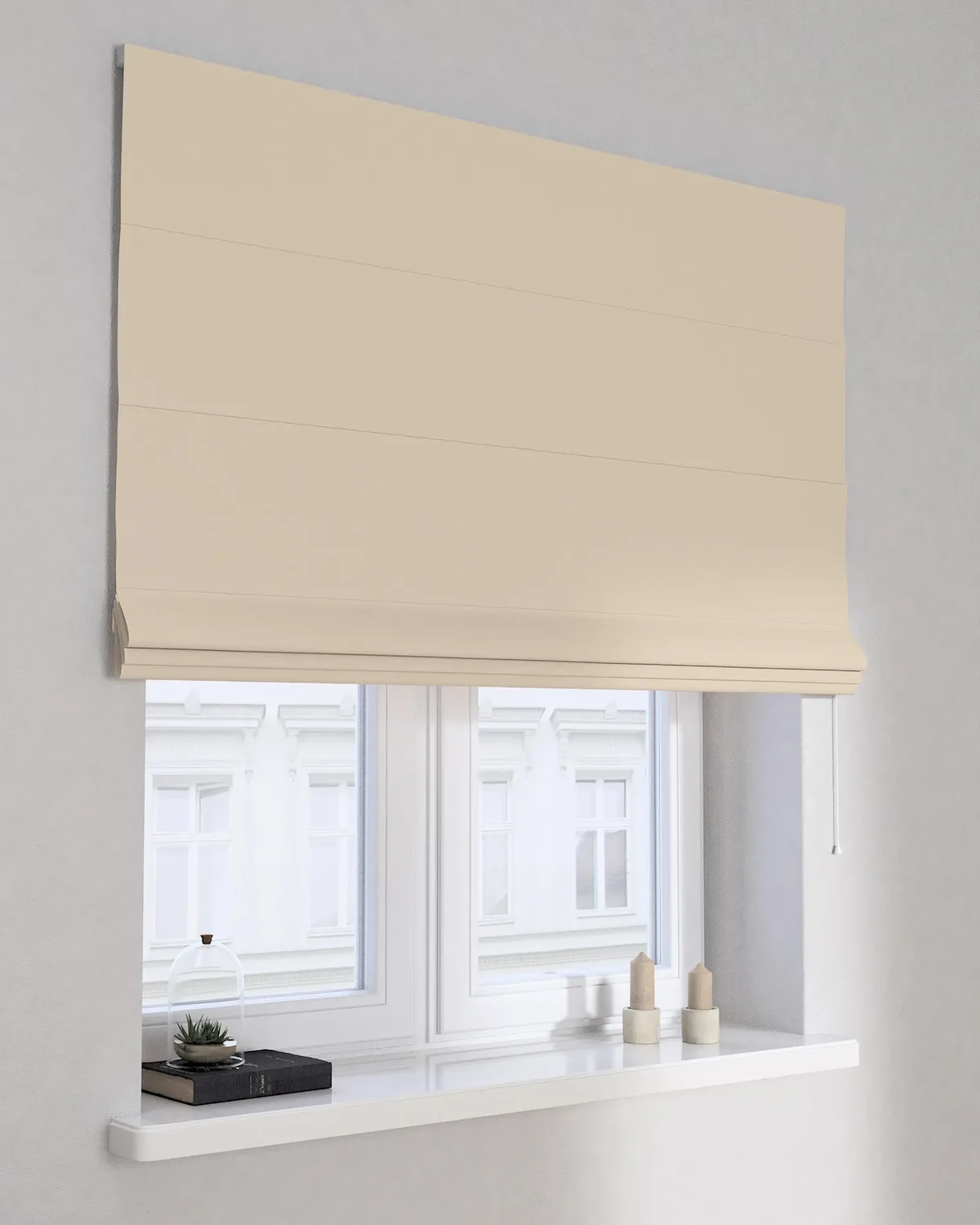 Raffrollo Capri Farbe beige Stoff verdunkelnd von Dekoria – Produktfoto