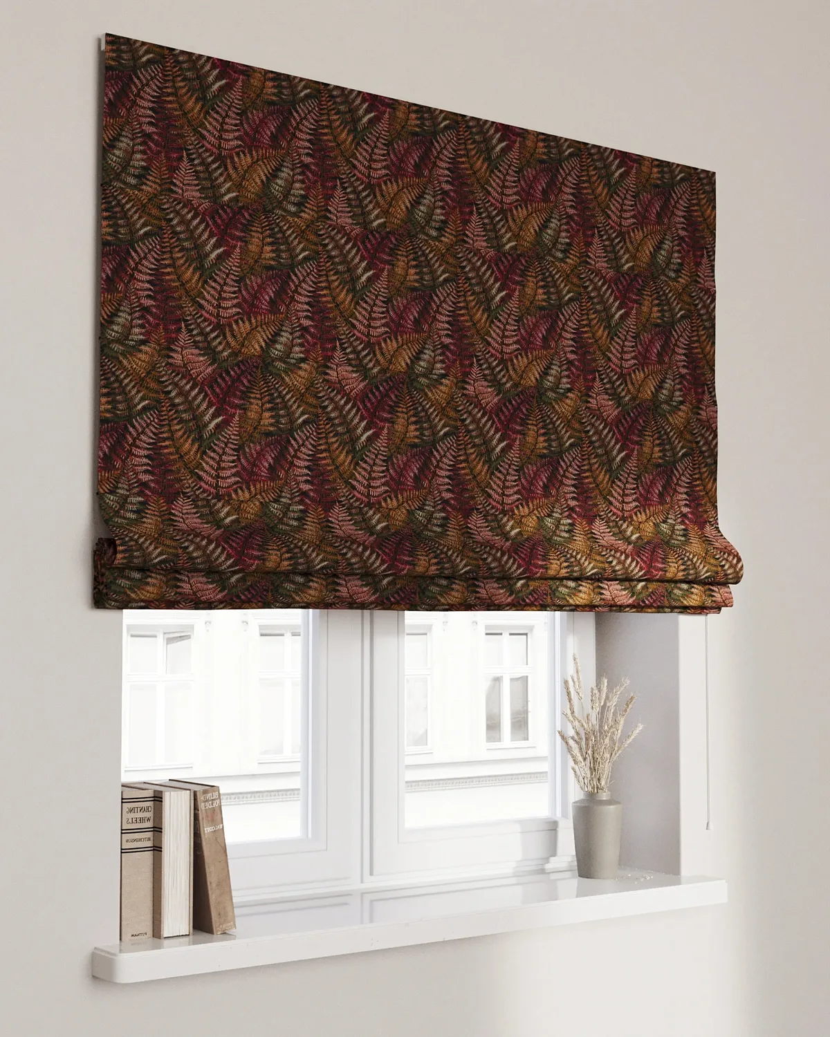 Raffrollo Capri Farbe bordeaux Stoff strukturiert, gemustert de Dekoria – photo du produit