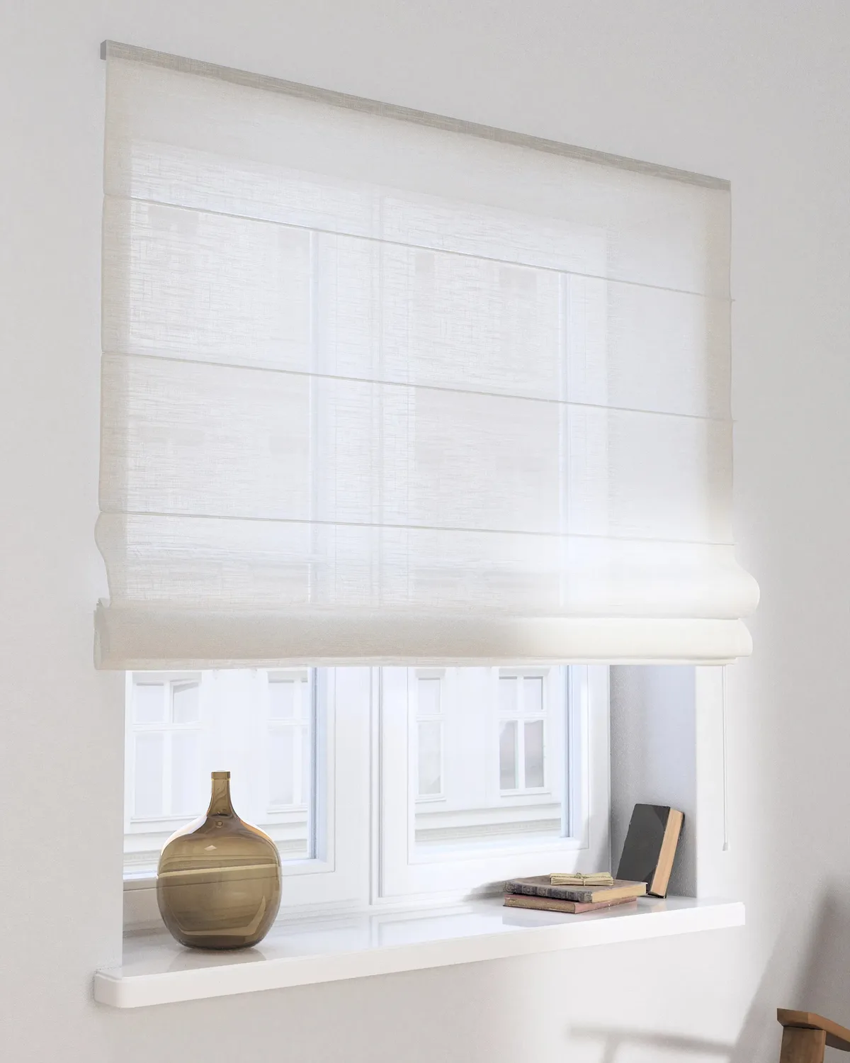 Raffrollo Capri Farbe creme Stoff halbtransparent, strukturiert de Dekoria – photo du produit