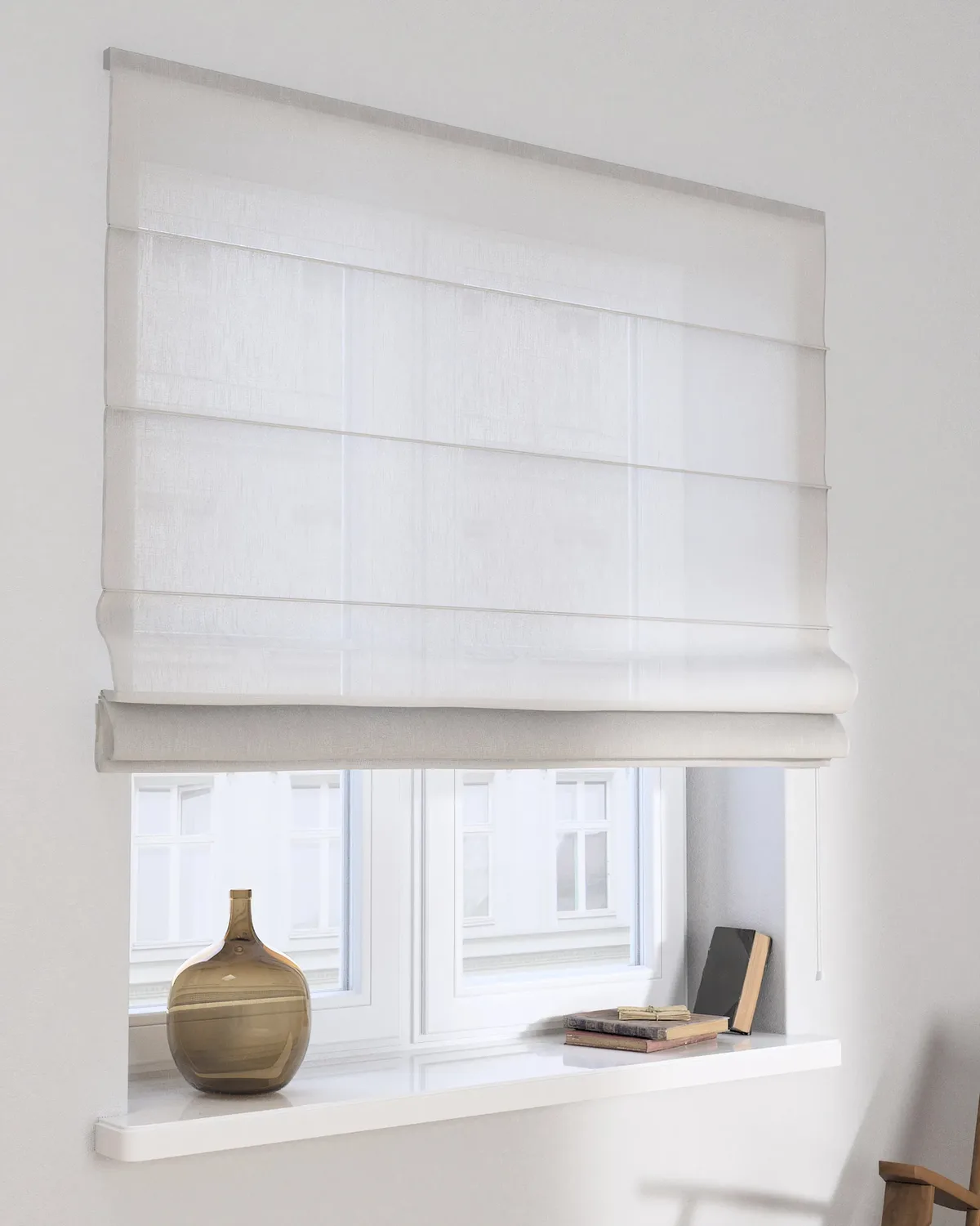 Raffrollo Capri Farbe creme Stoff halbtransparent, strukturiert, gemustert de Dekoria – photo du produit