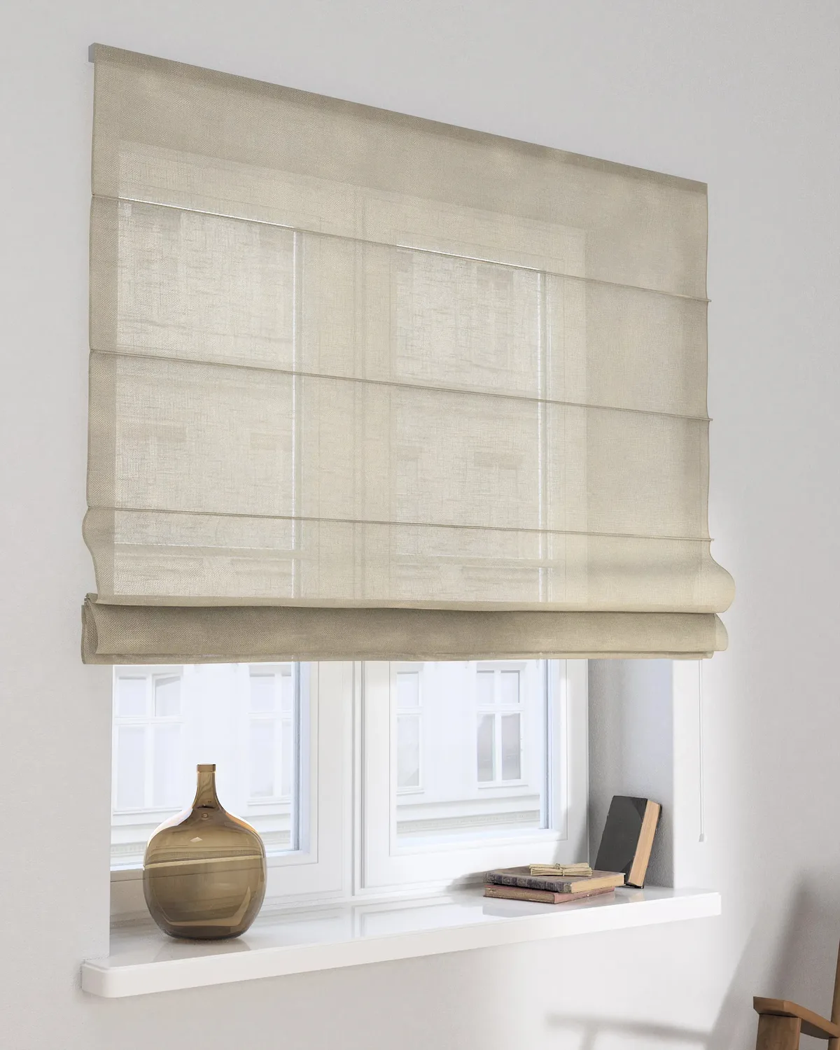 Raffrollo Capri Farbe creme Stoff halbtransparent, strukturiert by Dekoria – product photo