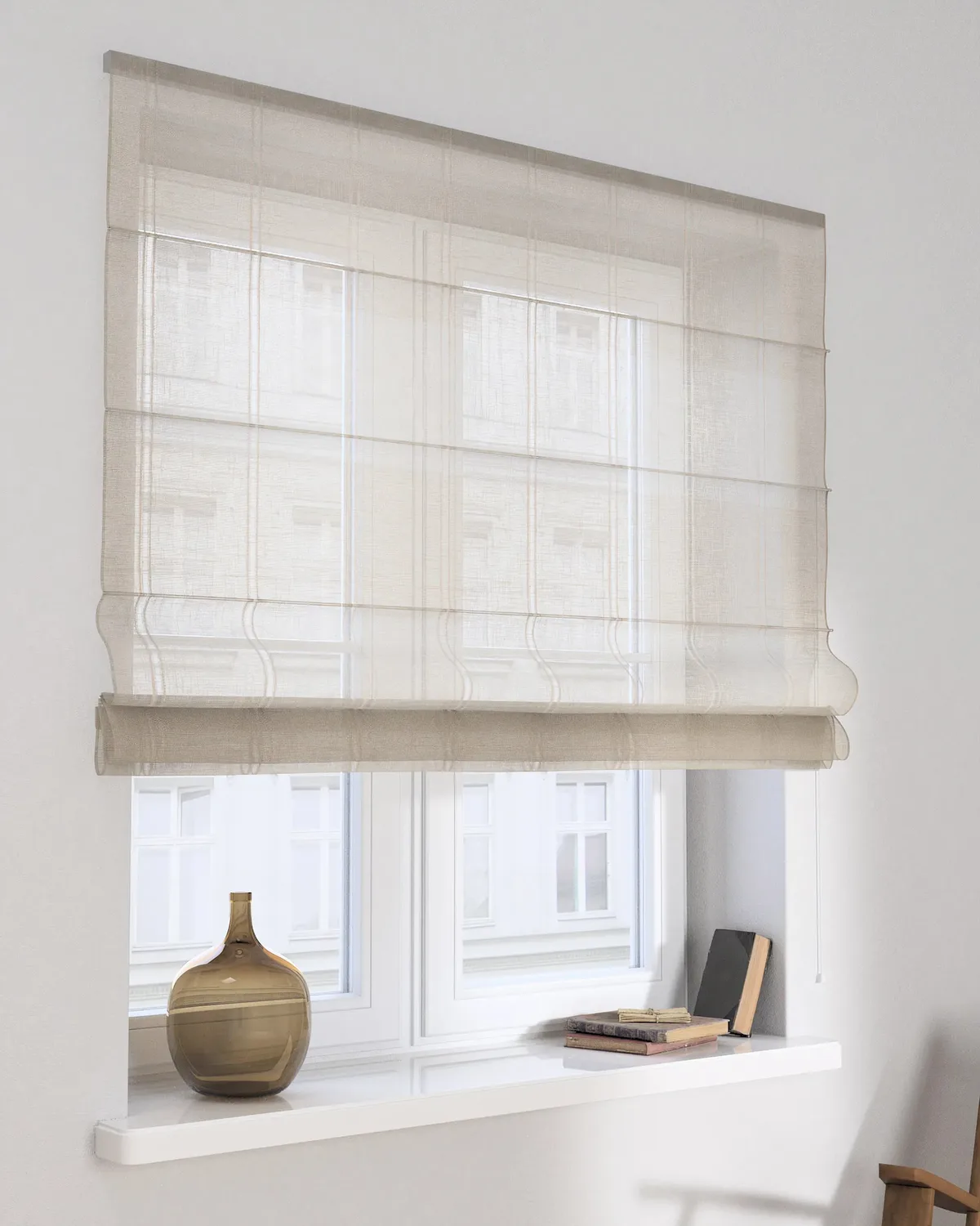 Raffrollo Capri Farbe creme Stoff halbtransparent, strukturiert, gemustert de Dekoria – photo du produit