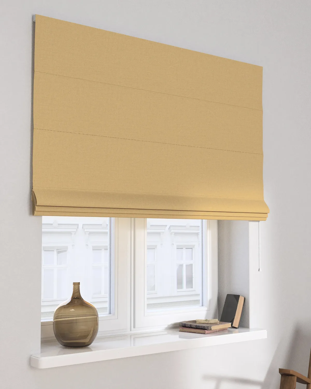 Raffrollo Capri Farbe gelb Stoff strukturiert, verdunkelnd de Dekoria – photo du produit