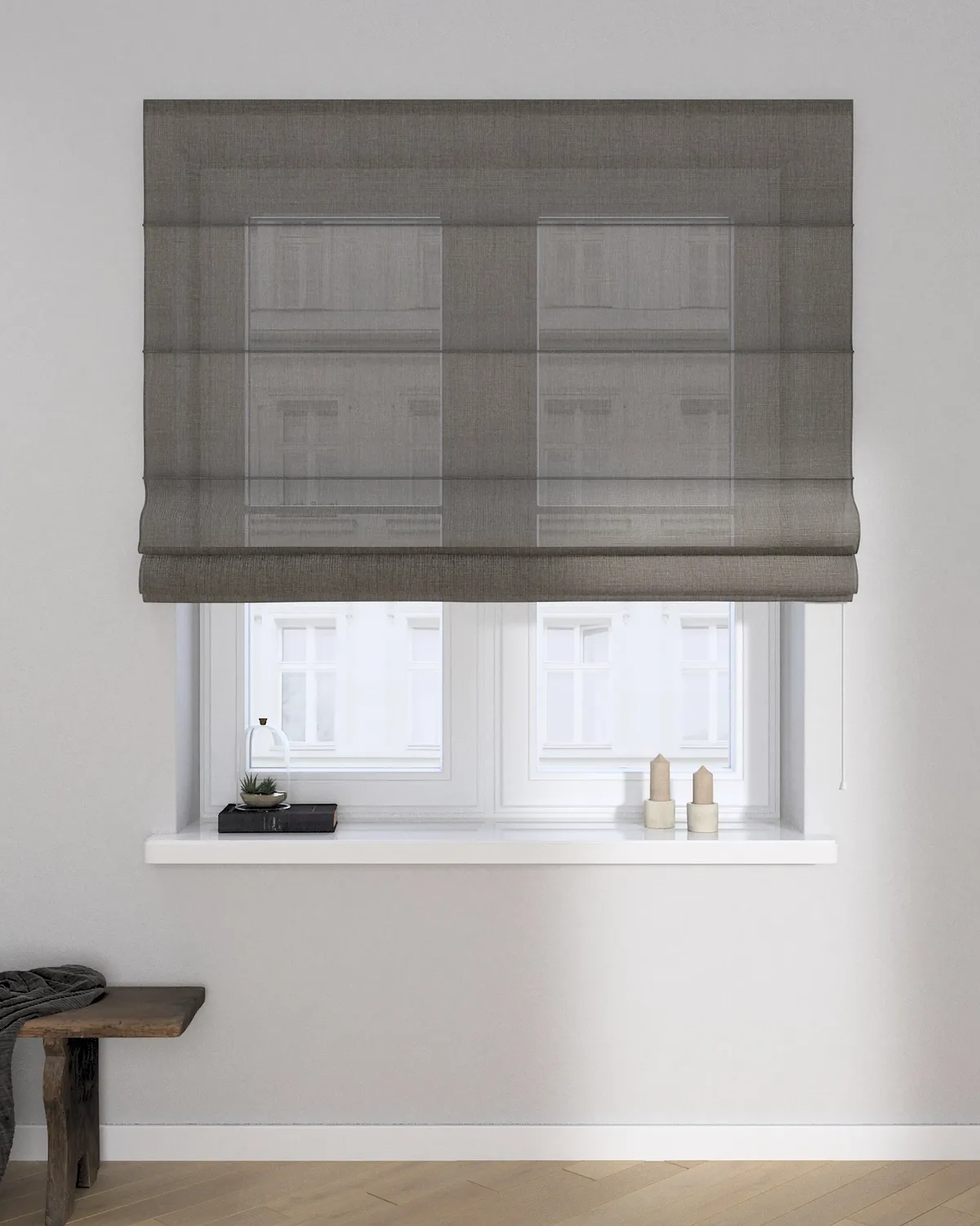 Raffrollo Capri Farbe grau Stoff halbtransparent, strukturiert de Dekoria – photo du produit