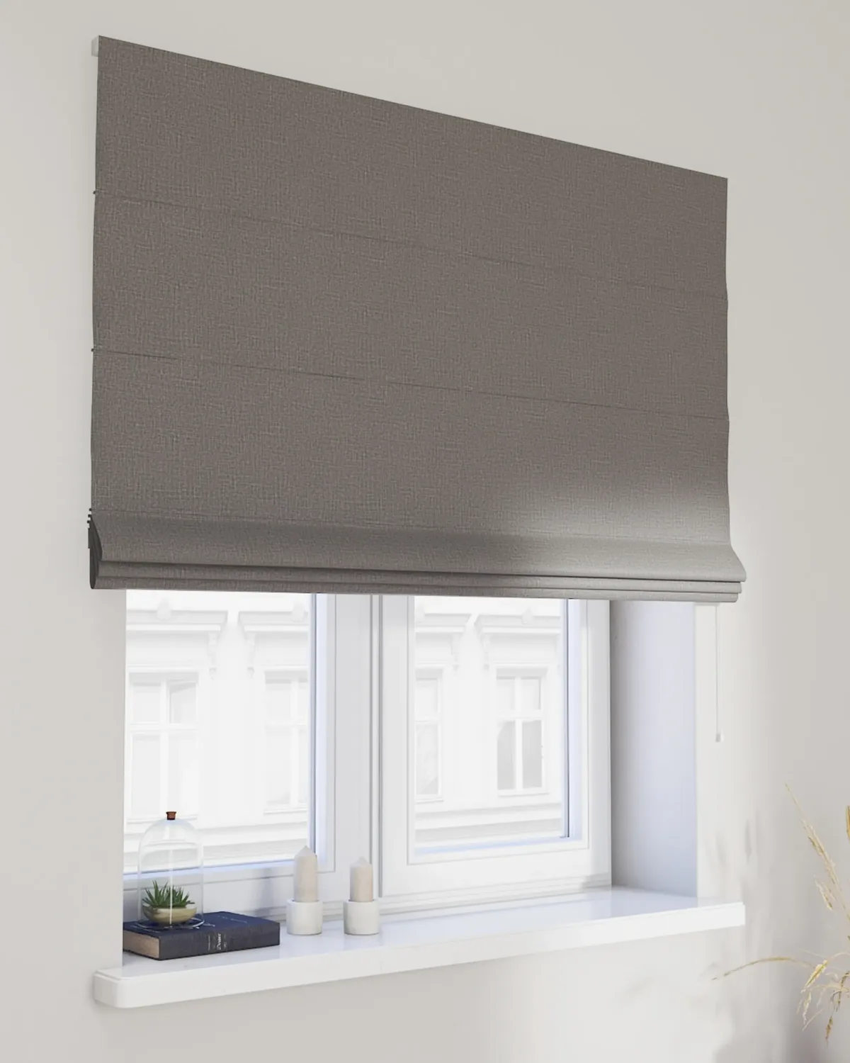 Raffrollo Capri Farbe grau Stoff strukturiert, verdunkelnd de Dekoria – photo du produit