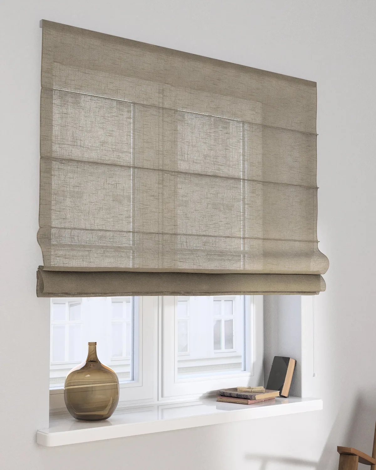 Raffrollo Capri Farbe grün Stoff halbtransparent, strukturiert de Dekoria – photo du produit