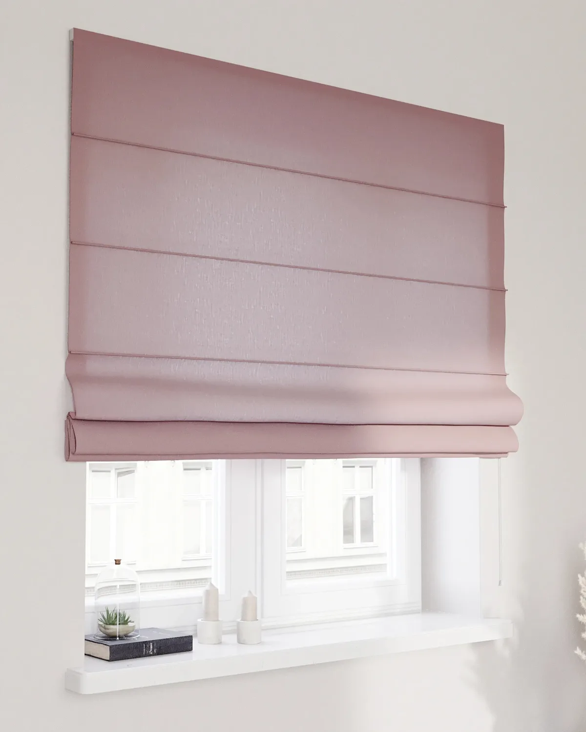 Raffrollo Capri Farbe rosa Stoff halbtransparent, strukturiert, aus leinen de Dekoria – photo du produit