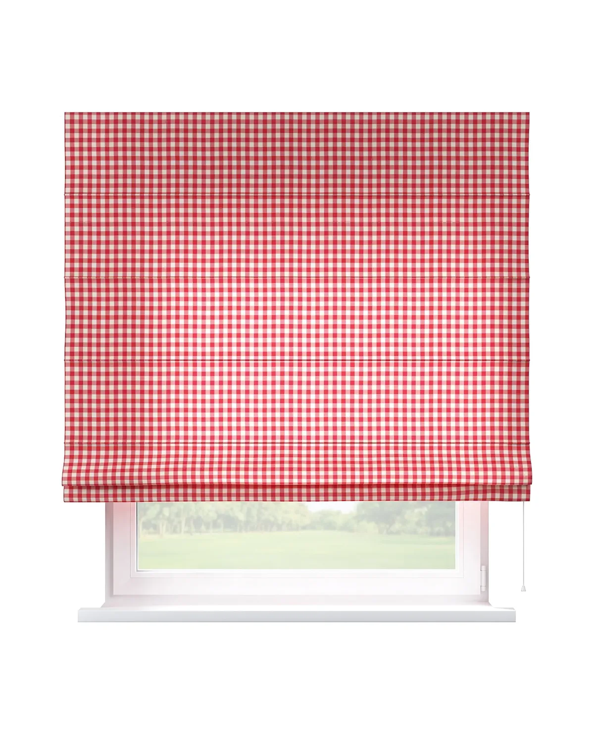 Raffrollo Capri Farbe rot Stoff gemustert de Dekoria – photo du produit