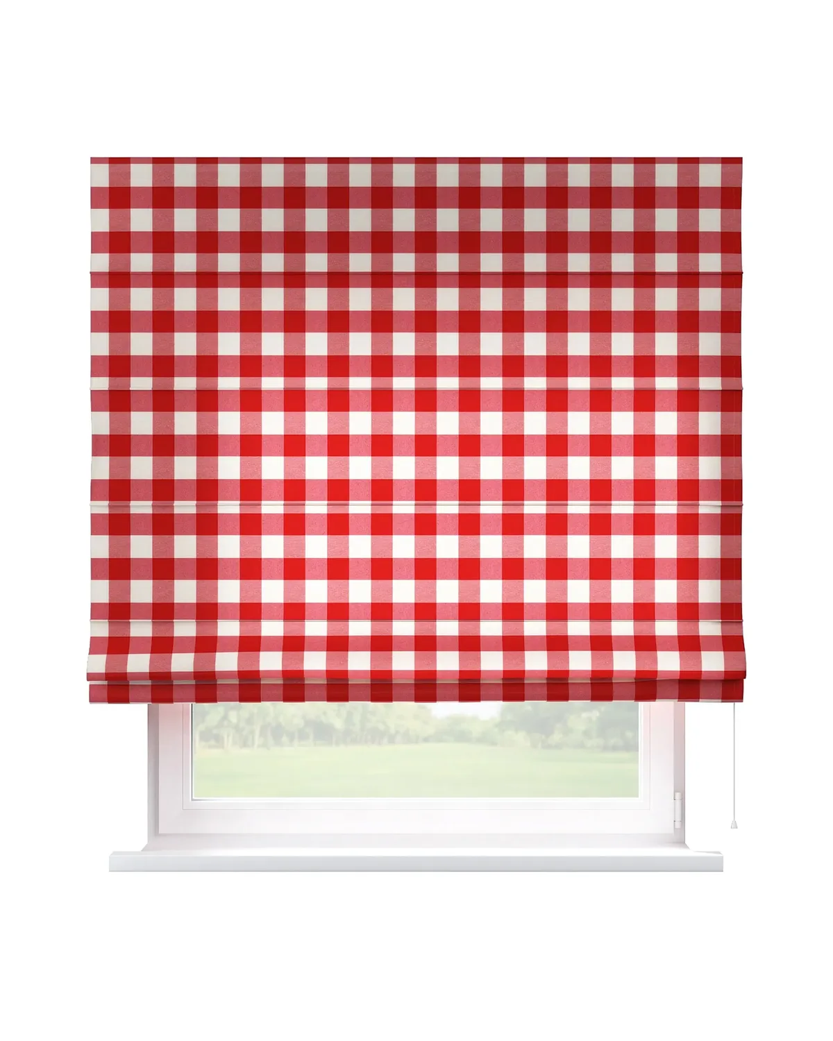 Raffrollo Capri Farbe rot Stoff gemustert de Dekoria – photo du produit
