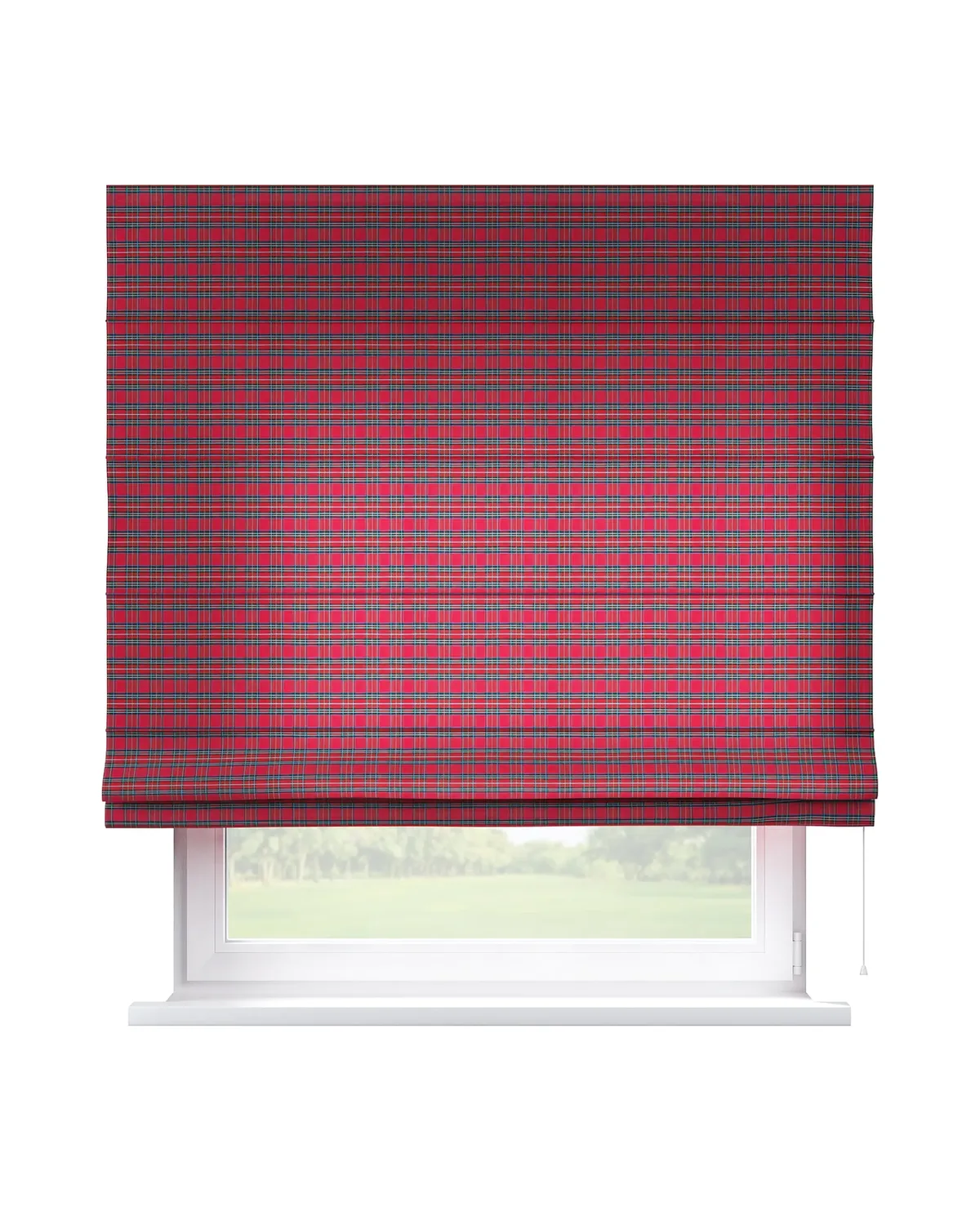 Raffrollo Capri Farbe rot Stoff gemustert de Dekoria – photo du produit