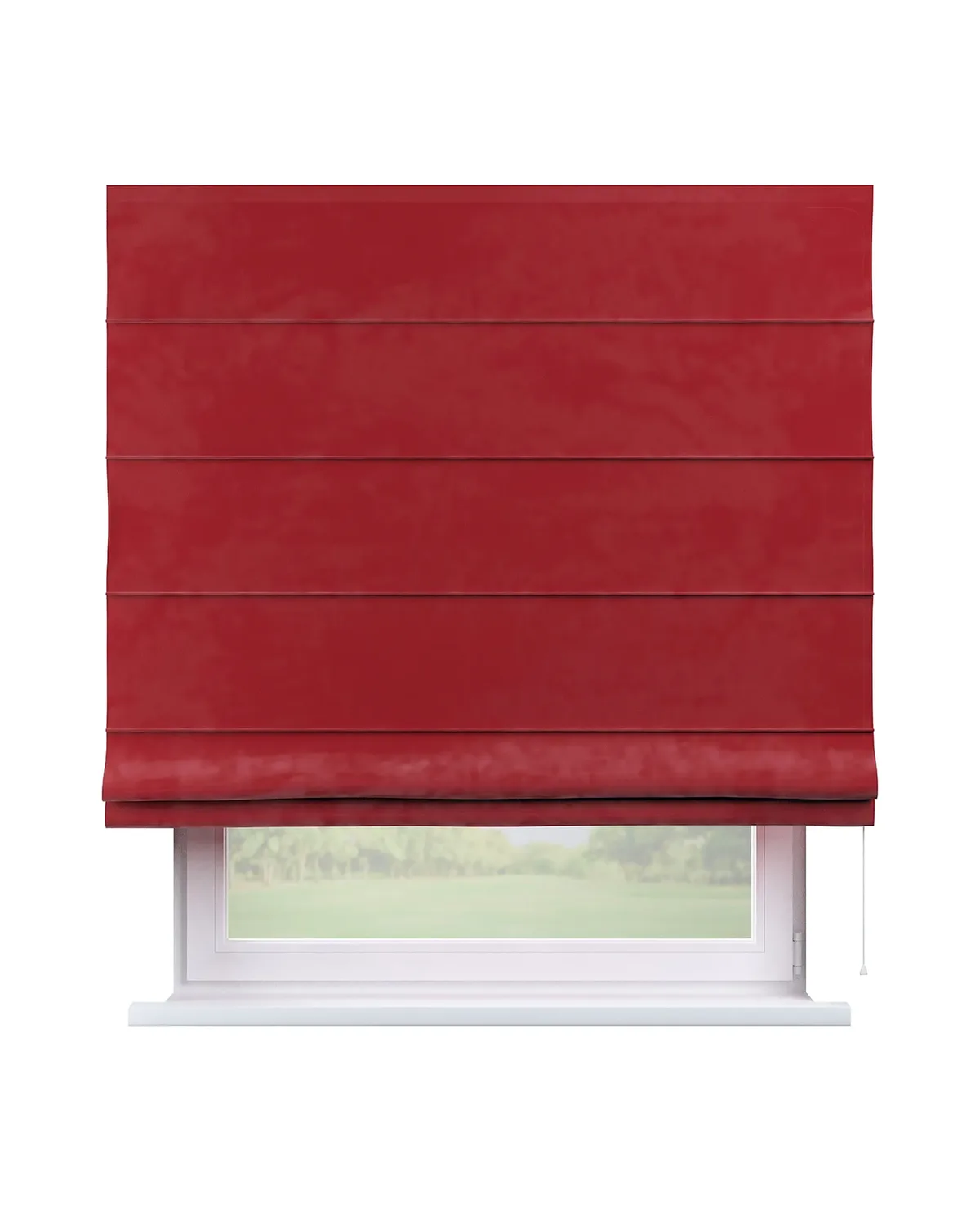 Raffrollo Capri Farbe rot Stoff glänzend, samt de Dekoria – photo du produit