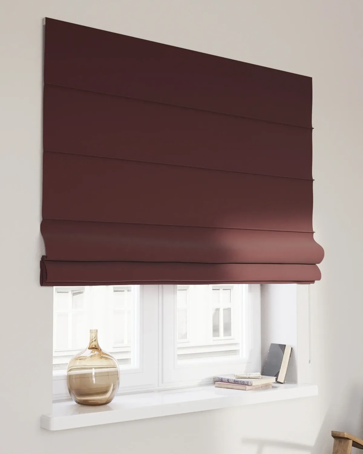 Raffrollo Capri Farbe rot Stoff glänzend, samt de Dekoria – photo du produit