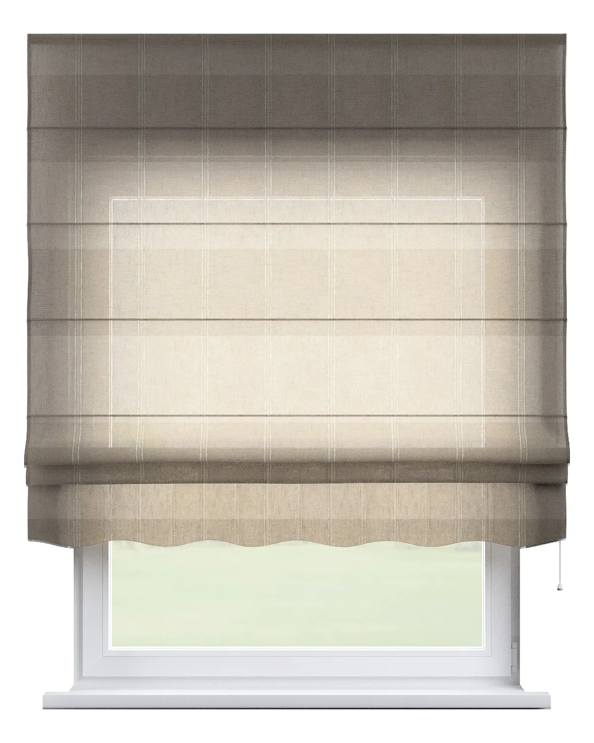 Raffrollo Firenze Farbe beige Stoff halbtransparent, strukturiert, gemustert von Dekoria – Produktfoto