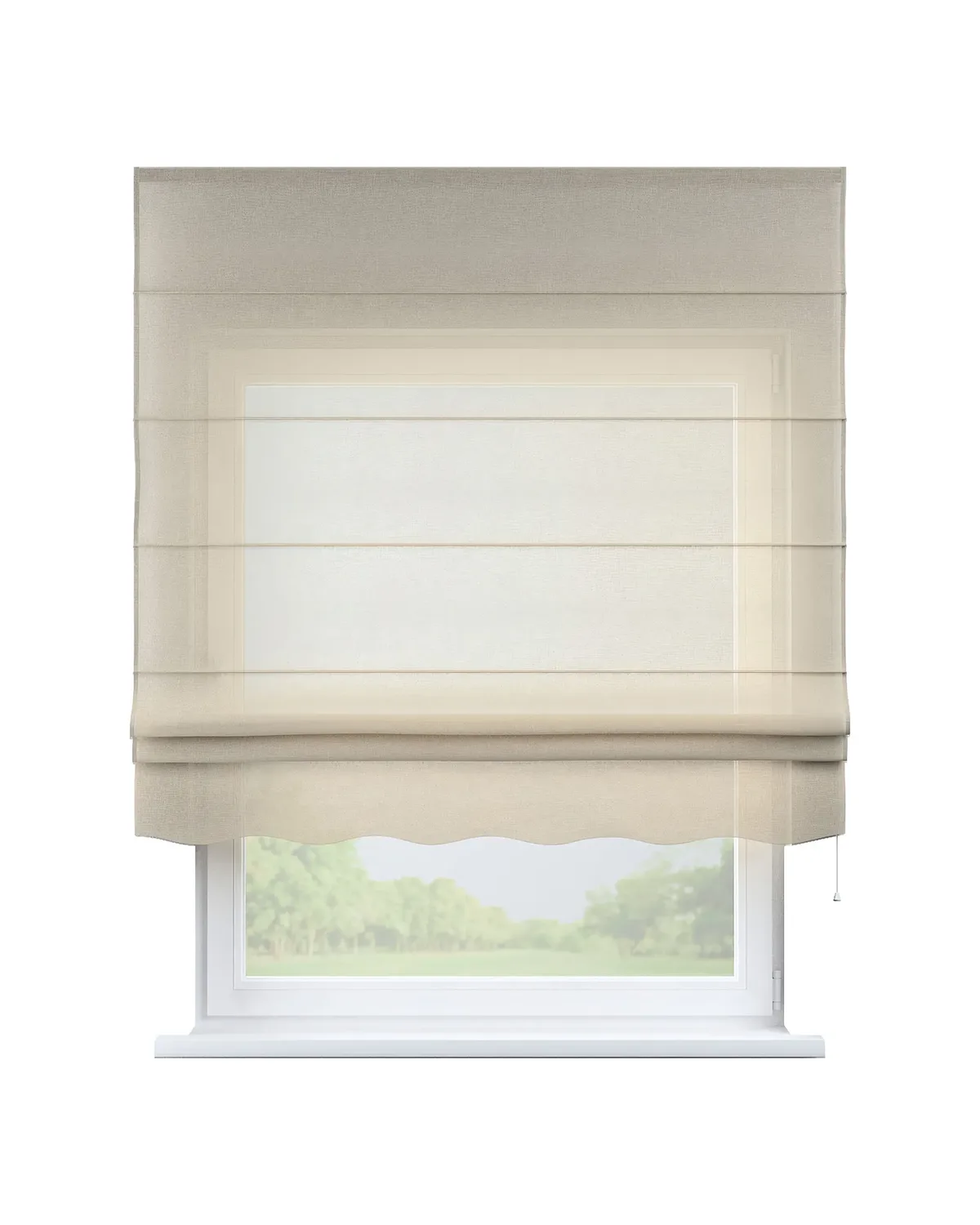Raffrollo Firenze Farbe beige Stoff halbtransparent, strukturiert de Dekoria – photo du produit