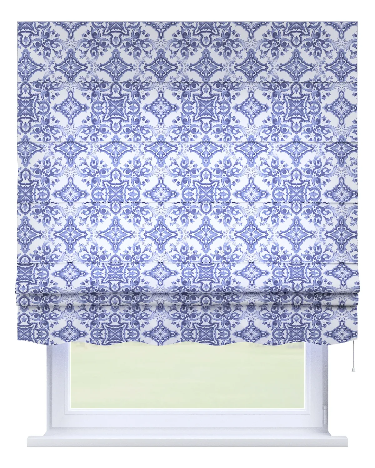 Raffrollo Firenze Farbe blau Stoff gemustert de Dekoria – photo du produit