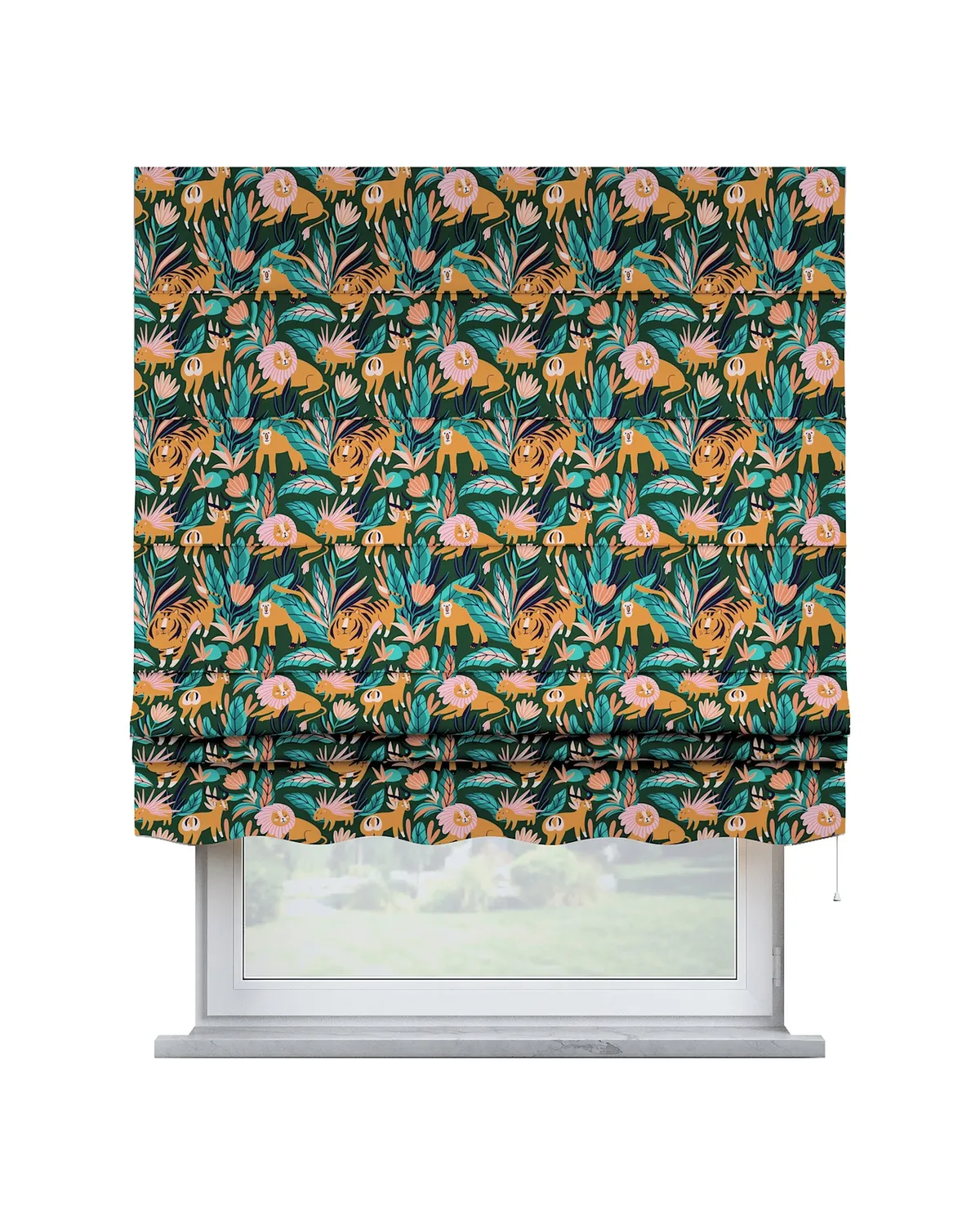 Raffrollo Firenze Farbe orange Stoff gemustert de Dekoria – photo du produit