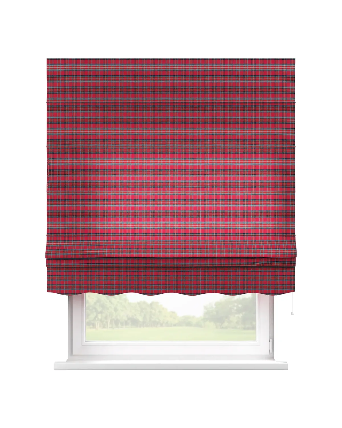 Raffrollo Firenze Farbe rot Stoff gemustert von Dekoria – Produktfoto