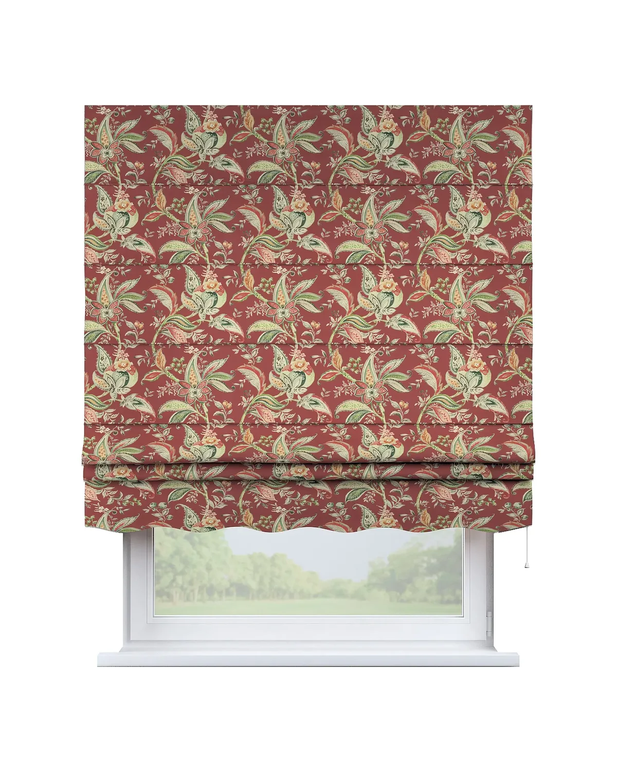 Raffrollo Firenze Farbe rot Stoff gemustert van Dekoria – productfoto