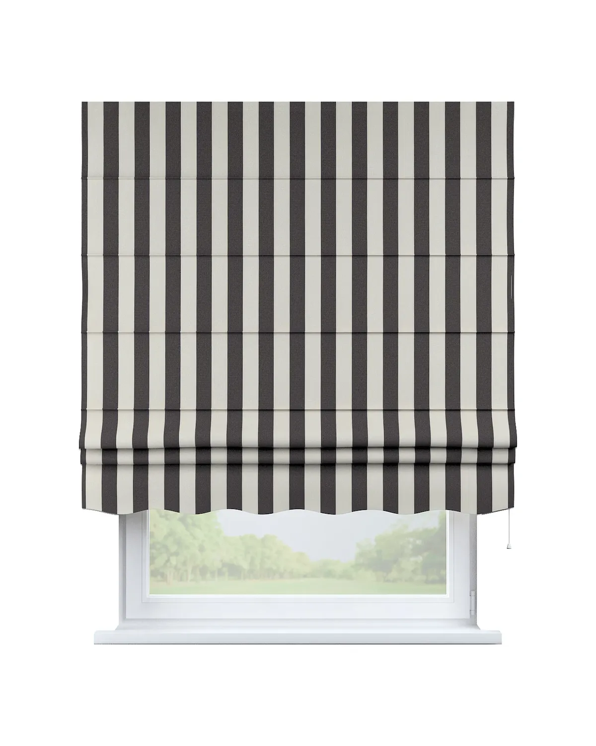 Raffrollo Firenze Farbe schwarz Stoff gemustert de Dekoria – photo du produit