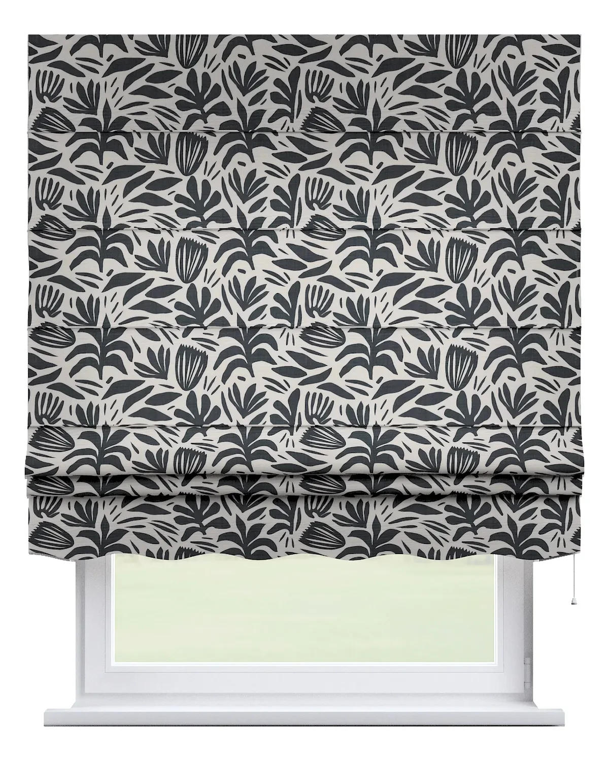 Raffrollo Firenze Farbe schwarz Stoff strukturiert, gemustert by Dekoria – product photo