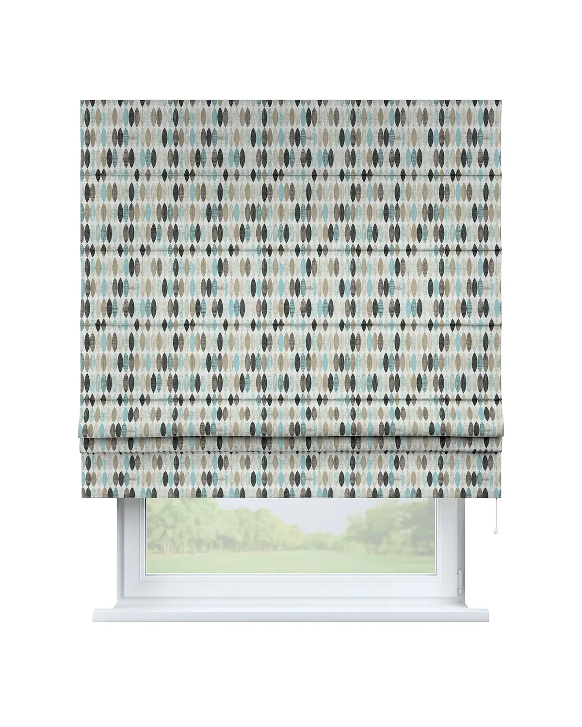 Raffrollo Padva Farbe beige Stoff gemustert de Dekoria – photo du produit