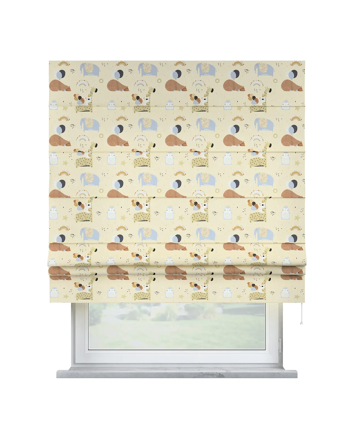 Raffrollo Padva Farbe beige Stoff gemustert de Dekoria – photo du produit
