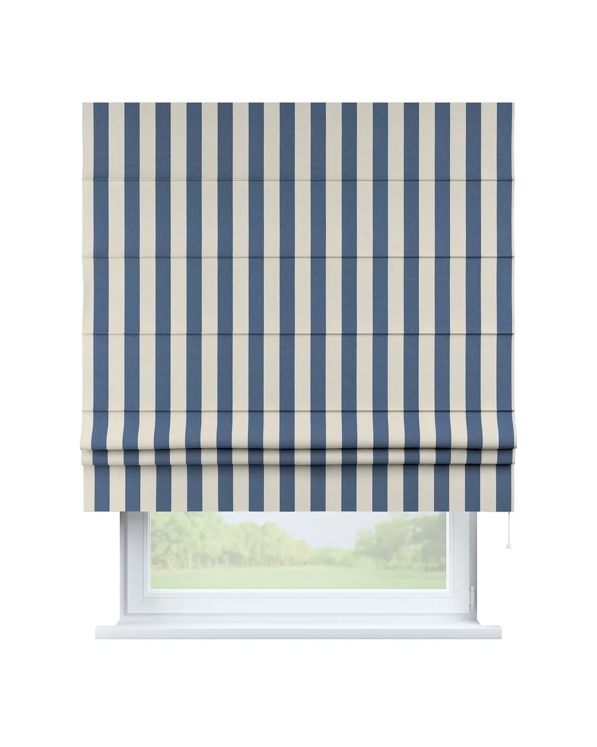 Raffrollo Padva Farbe blau Stoff gemustert de Dekoria – photo du produit