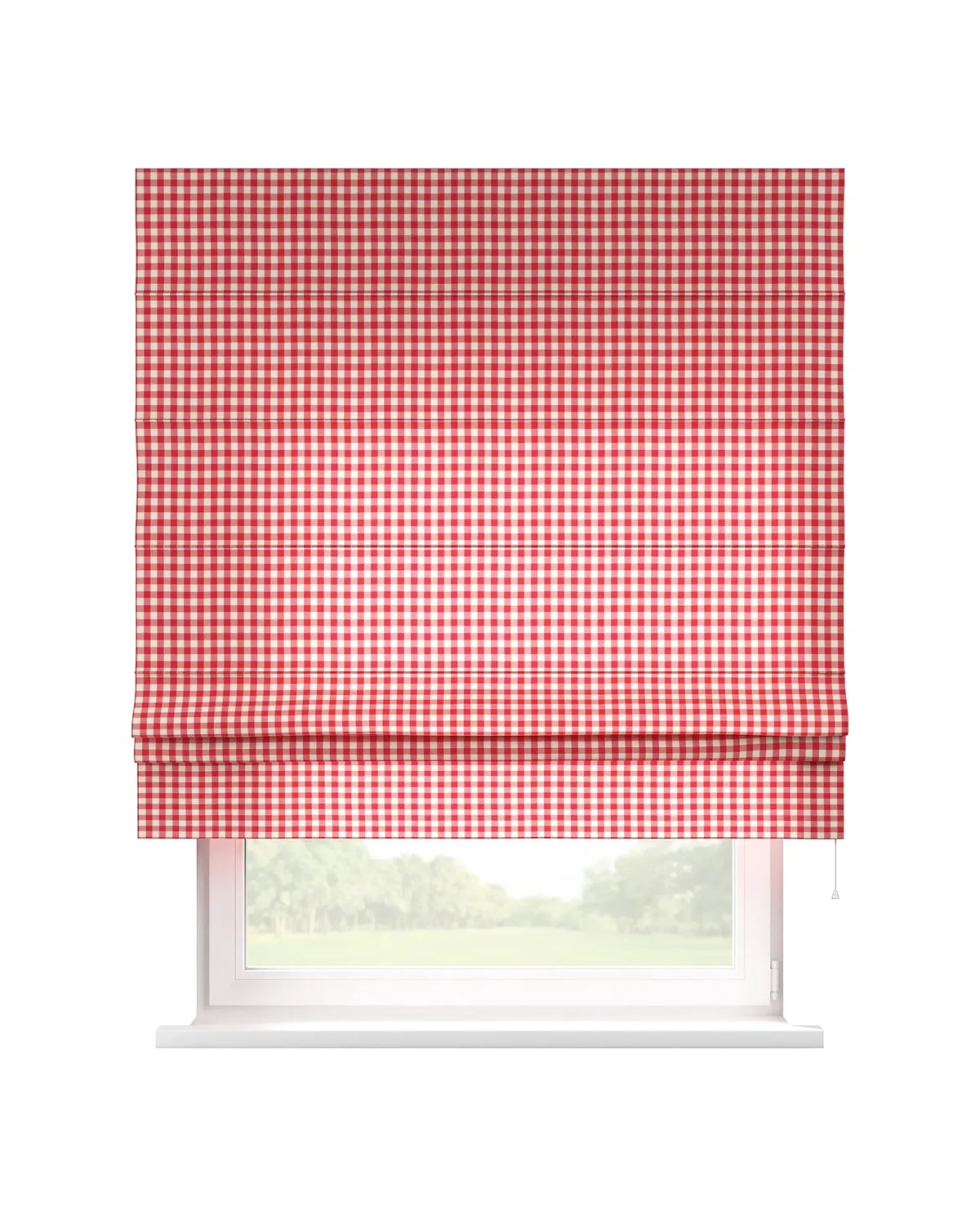 Raffrollo Padva Farbe rot Stoff gemustert de Dekoria – photo du produit