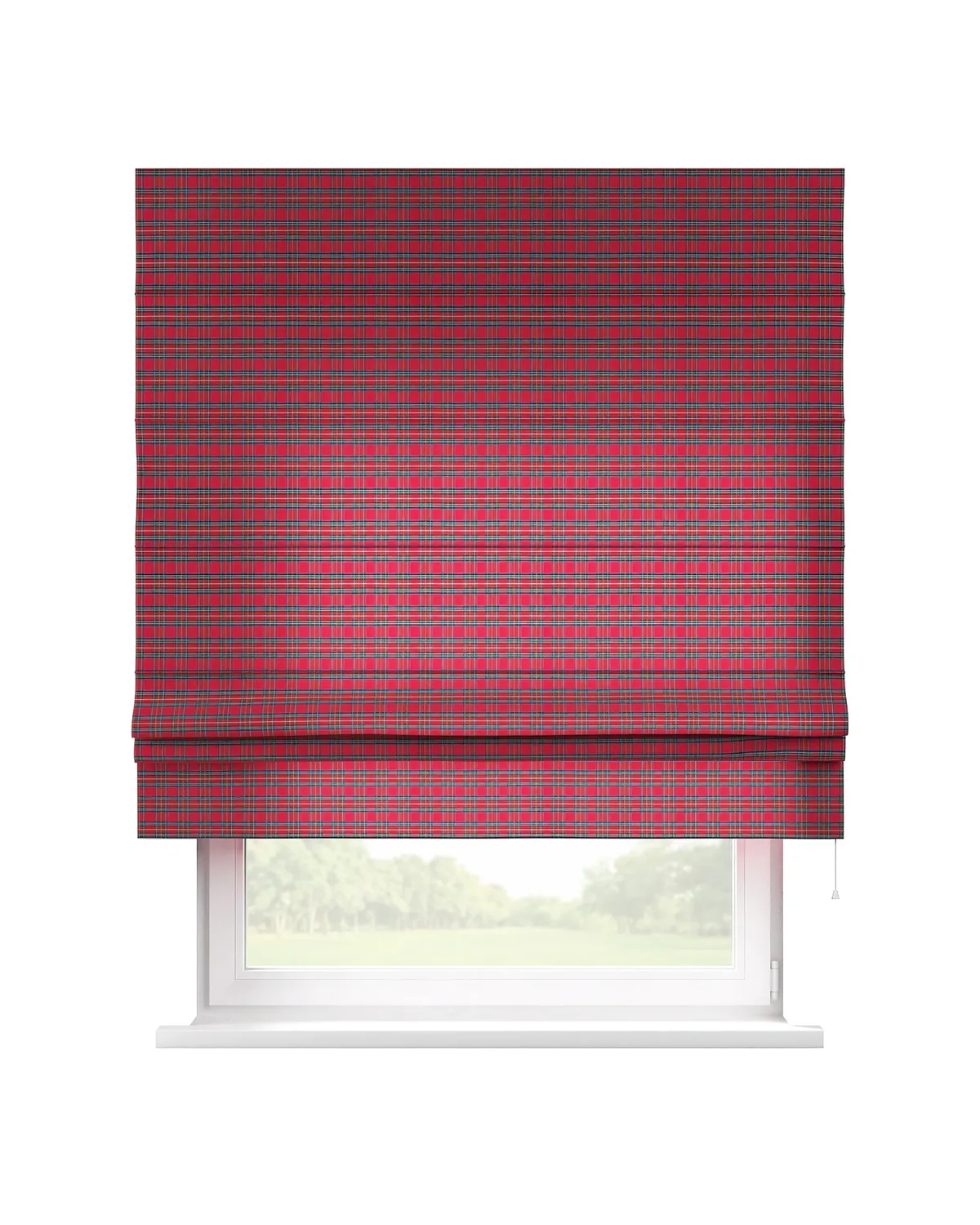 Raffrollo Padva Farbe rot Stoff gemustert de Dekoria – photo du produit