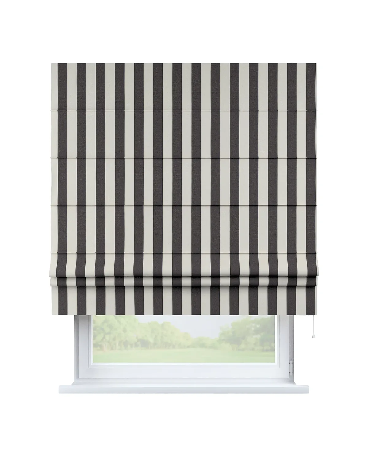 Raffrollo Padva Farbe schwarz Stoff gemustert de Dekoria – photo du produit