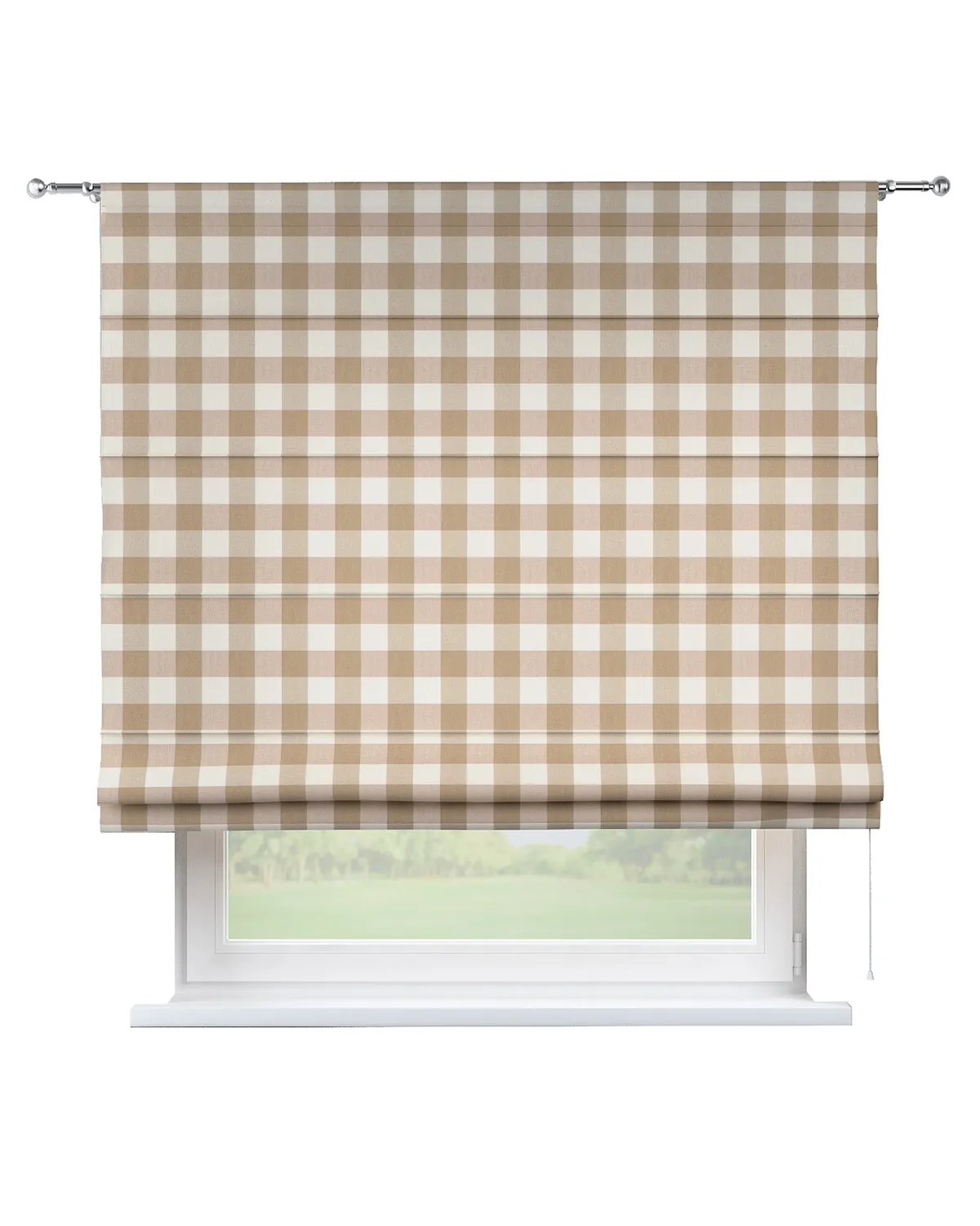 Raffrollo Torino Farbe beige Stoff gemustert de Dekoria – photo du produit