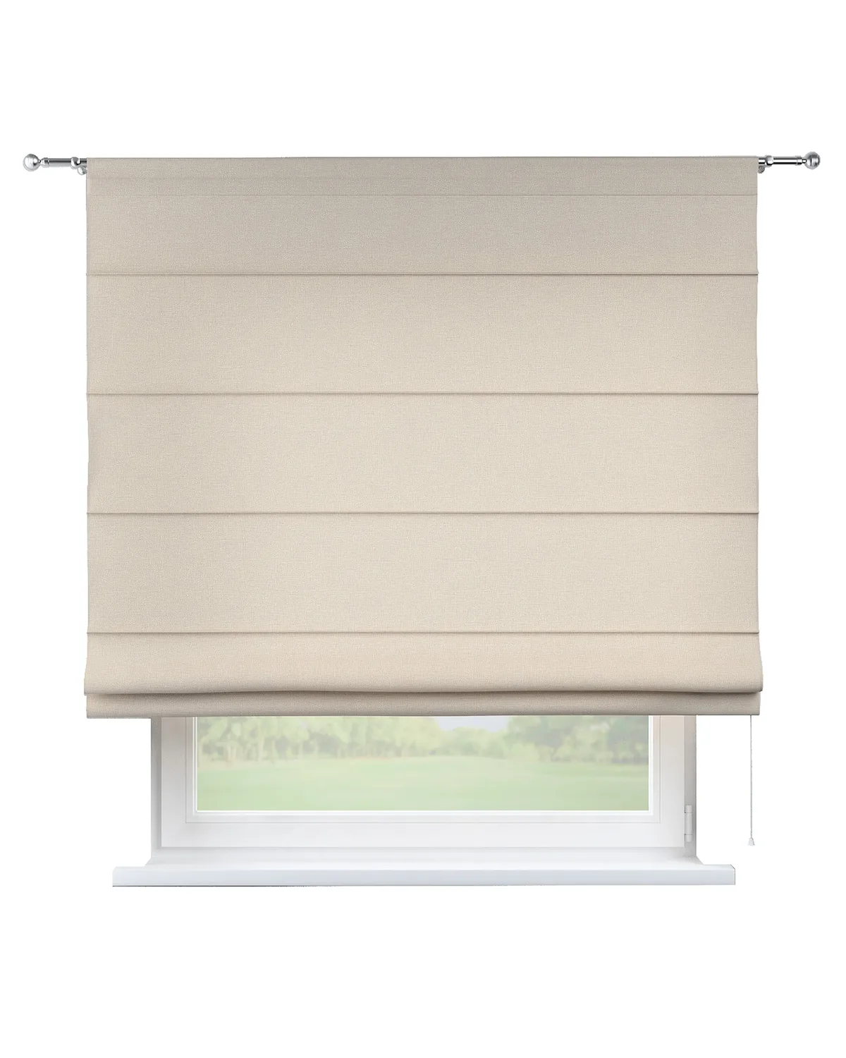 Raffrollo Torino Farbe beige Stoff halbtransparent, strukturiert, aus leinen de Dekoria – photo du produit
