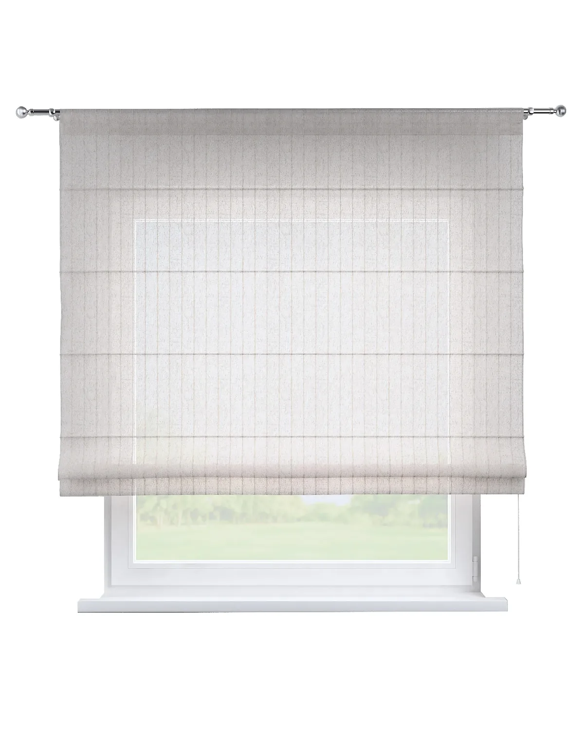 Raffrollo Torino Farbe beige Stoff halbtransparent, strukturiert, gemustert de Dekoria – photo du produit