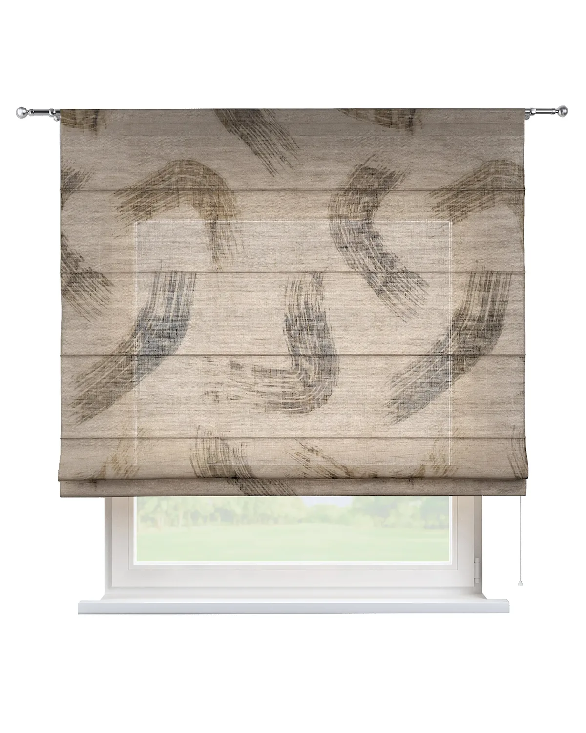 Raffrollo Torino Farbe beige Stoff halbtransparent, strukturiert, gemustert de Dekoria – photo du produit