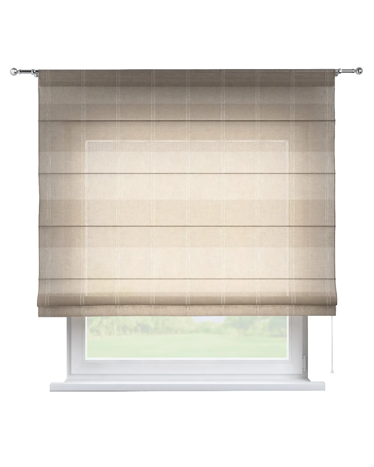 Raffrollo Torino Farbe beige Stoff halbtransparent, strukturiert, gemustert de Dekoria – photo du produit